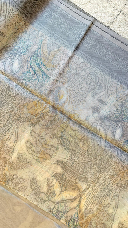 Women Organza Pencil Art Saree