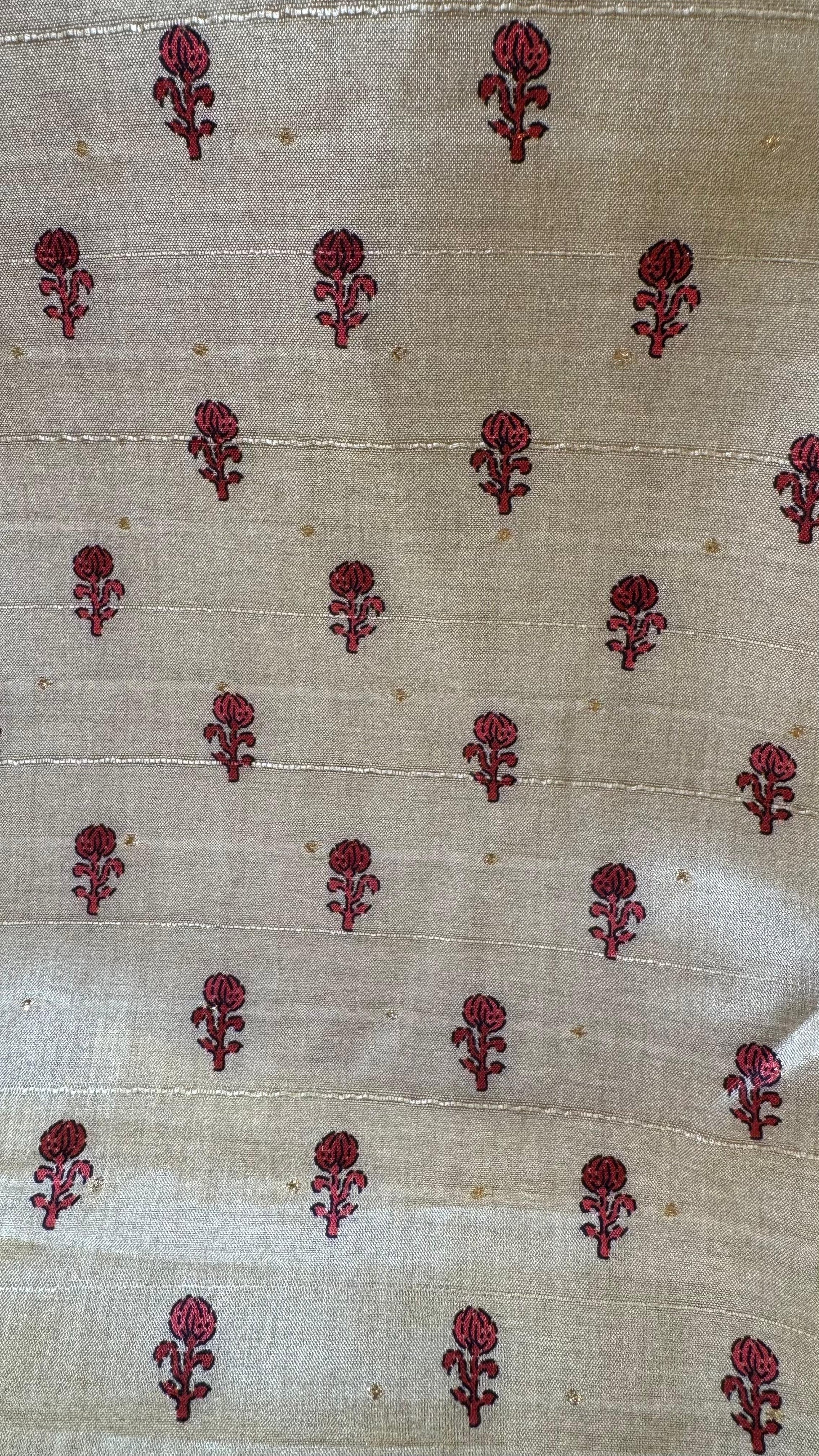 Women Handloom Tussar With Block Printing Silk Suit Dress Material Reyshaa