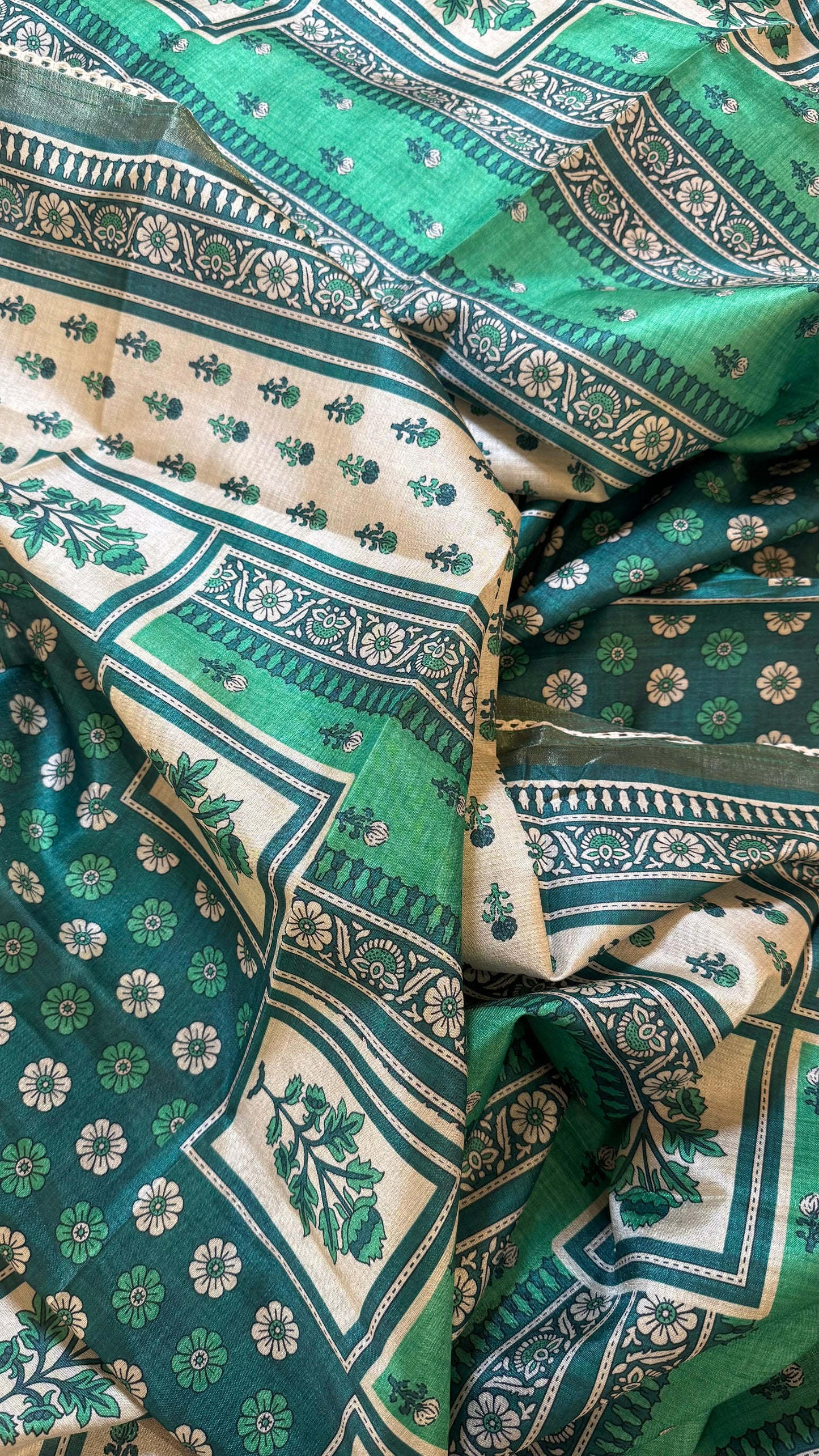 Women Handloom Tussar With Block Printing Silk Suit Dress Material