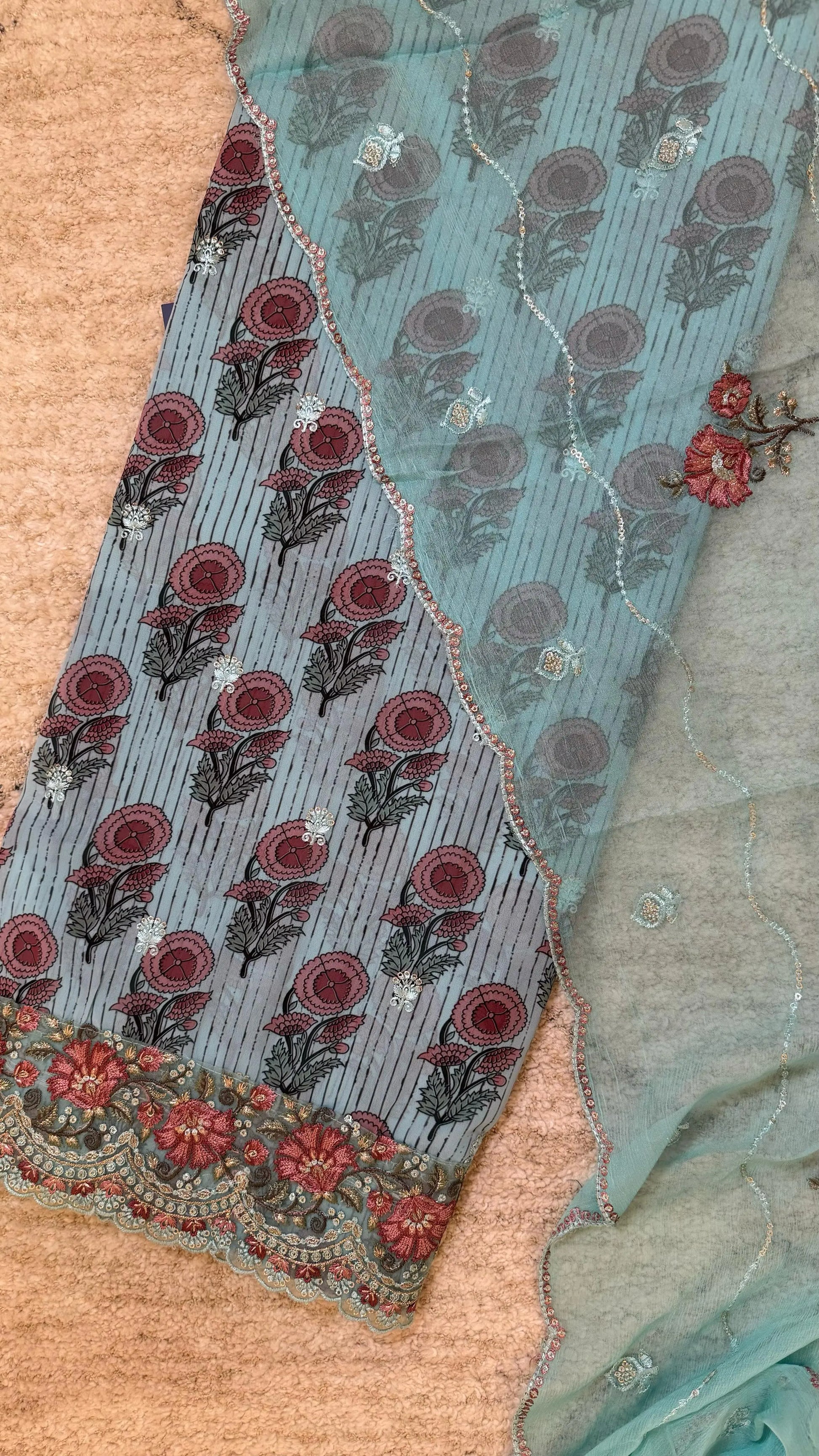 Women Viscose Georgette With Digital Print Suit Dress Material Reyshaa