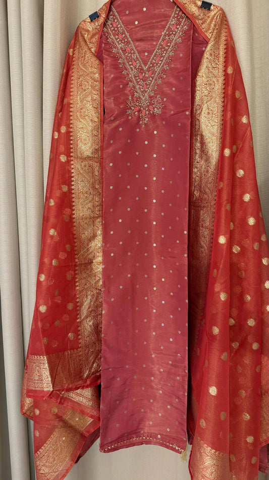 Women Silk Banarasi Suit Dress Material
