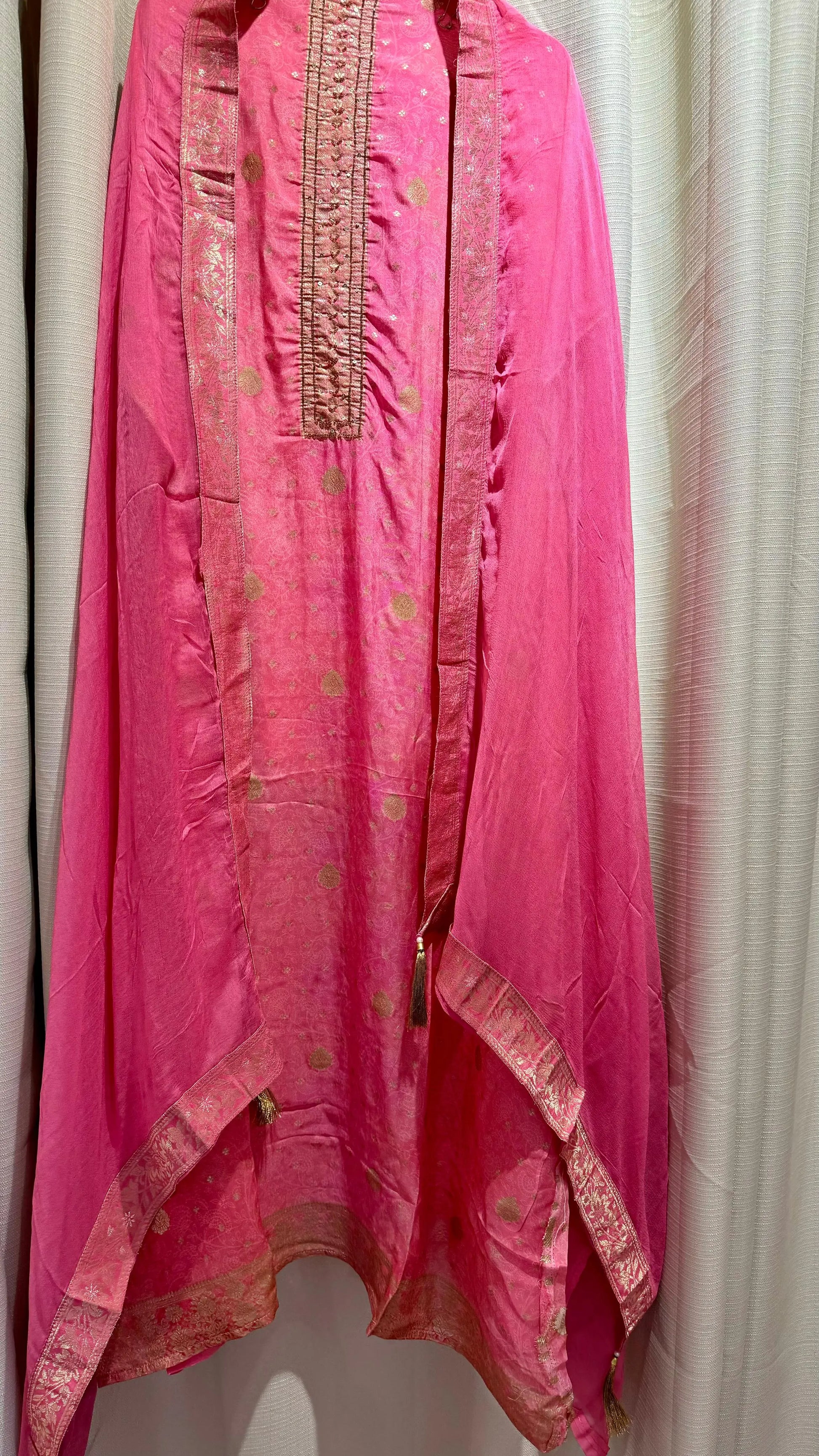 Women Organza Silk Banarasi Suit Dress Material