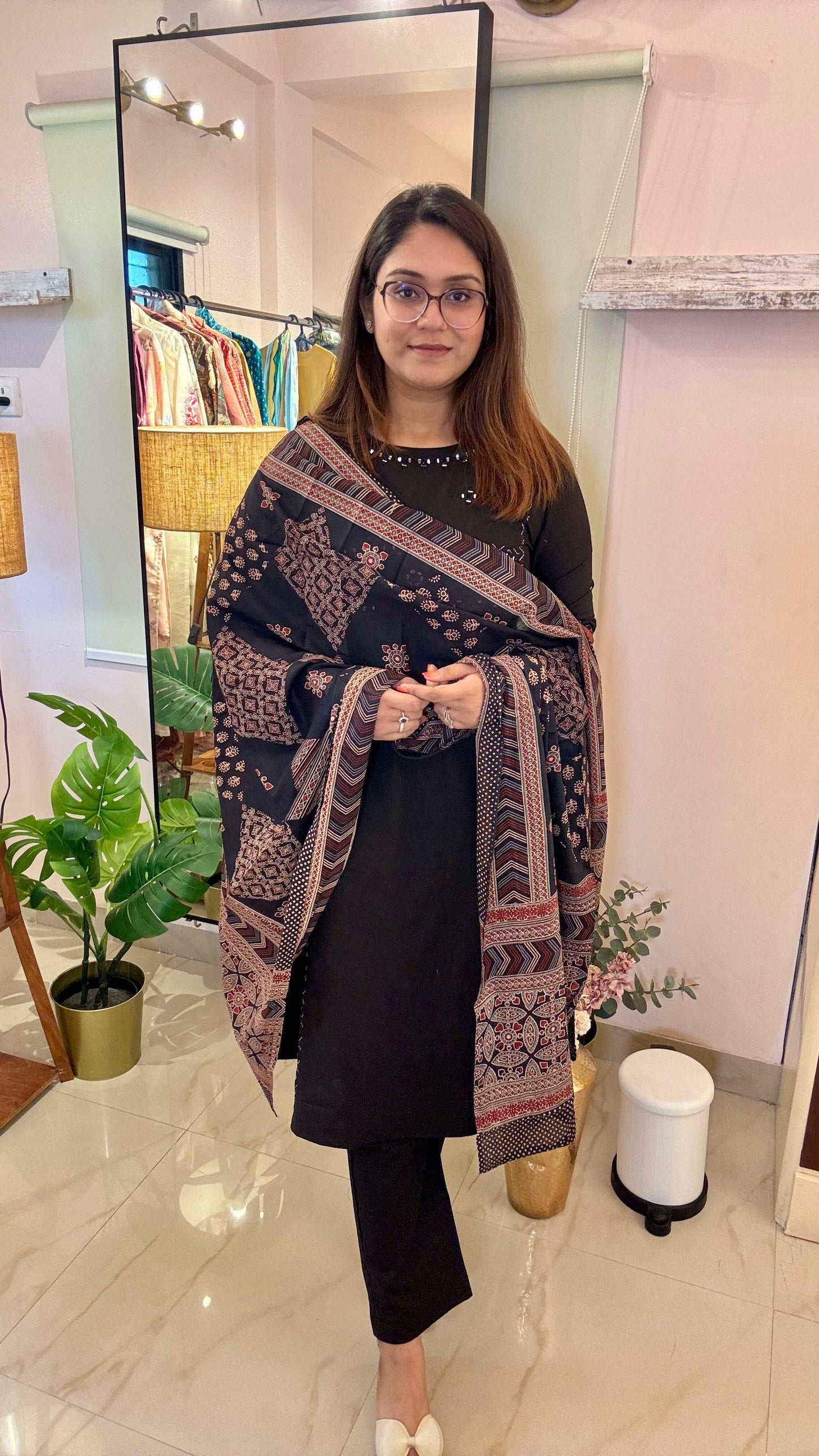 Women Mirror Work Readymade Suit Set