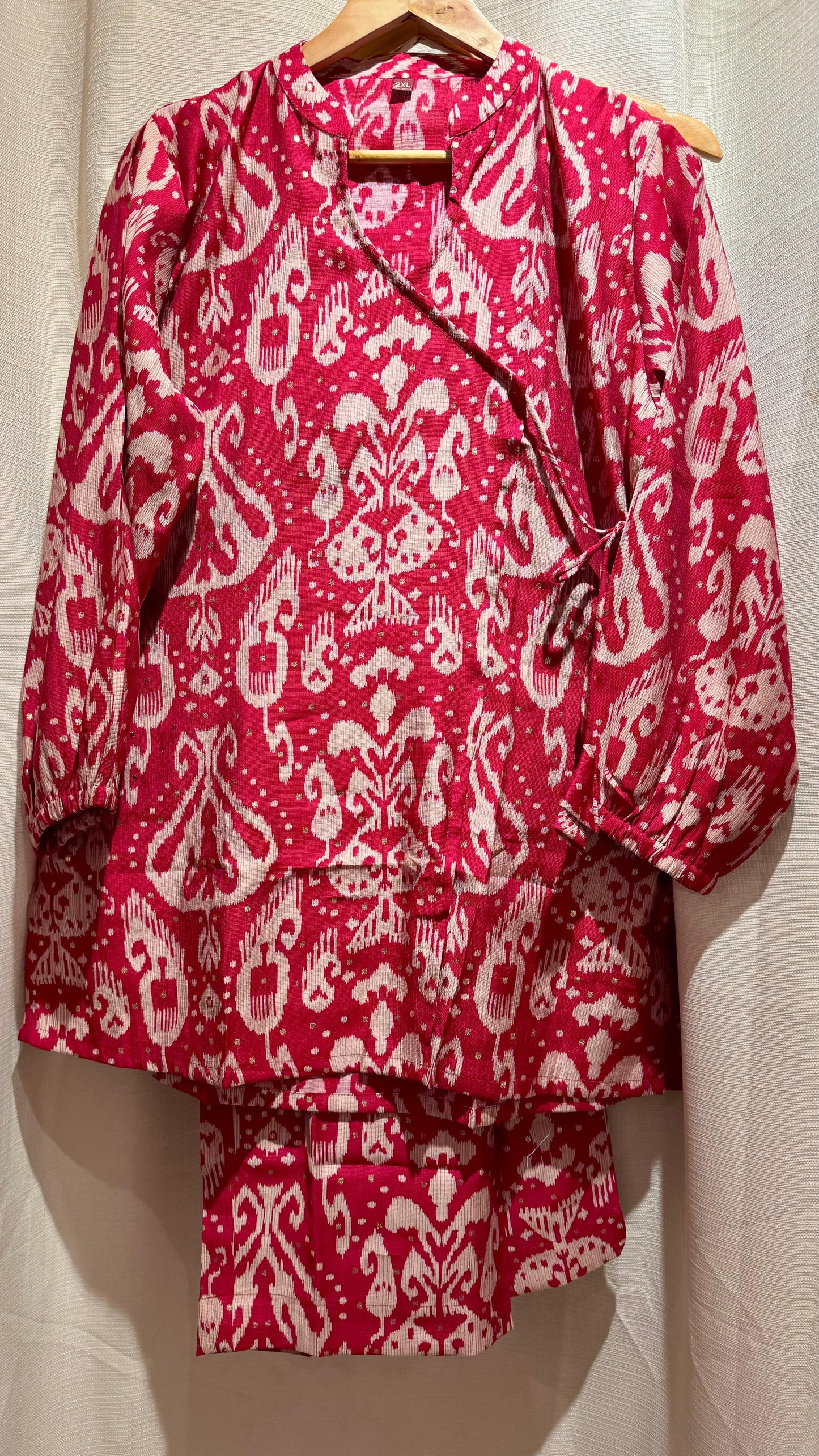 Women Patolla Print Muslin Coord Readymade Suit Set