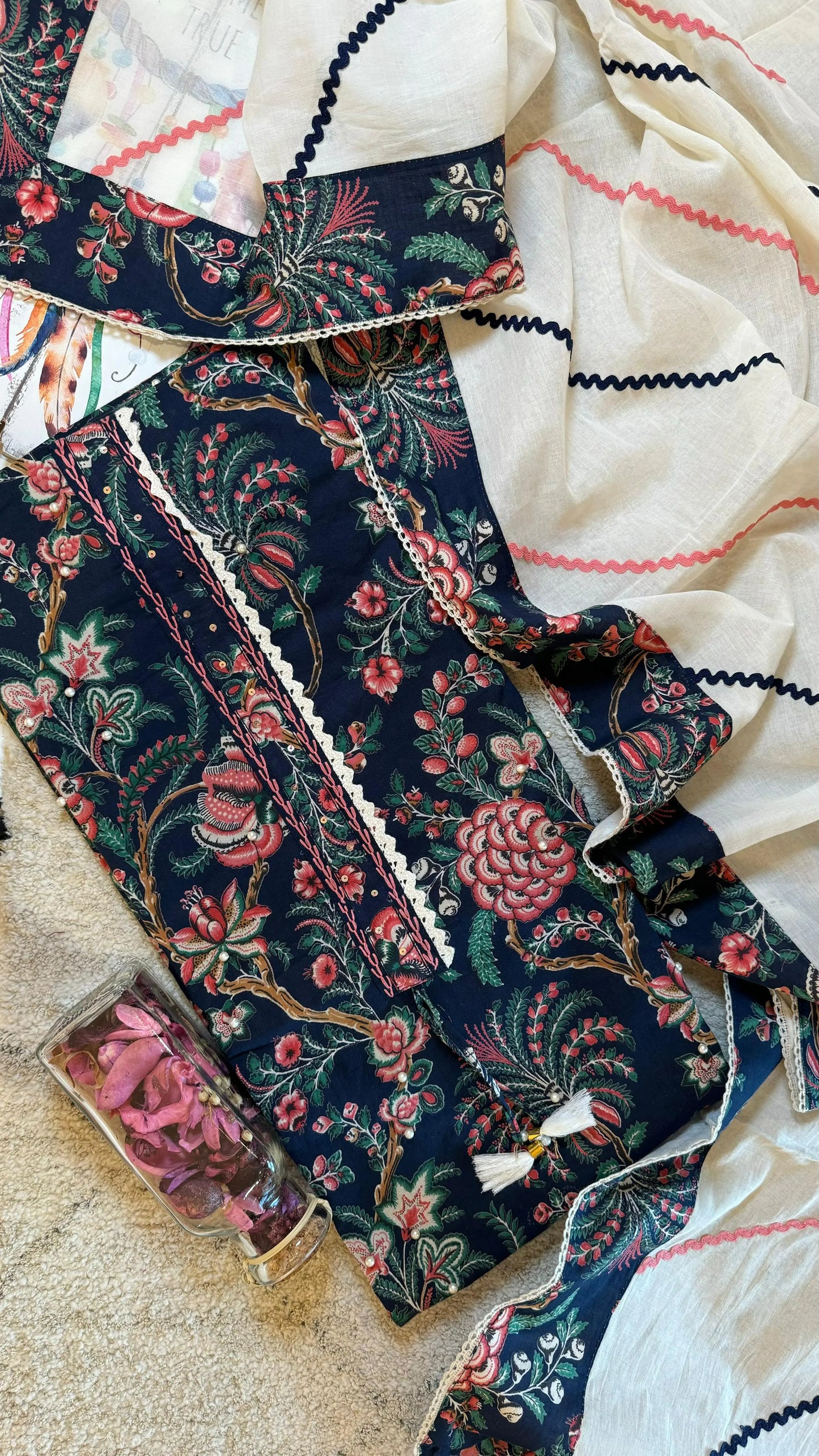 Women Pure Cotton Floral Suit Dress Material