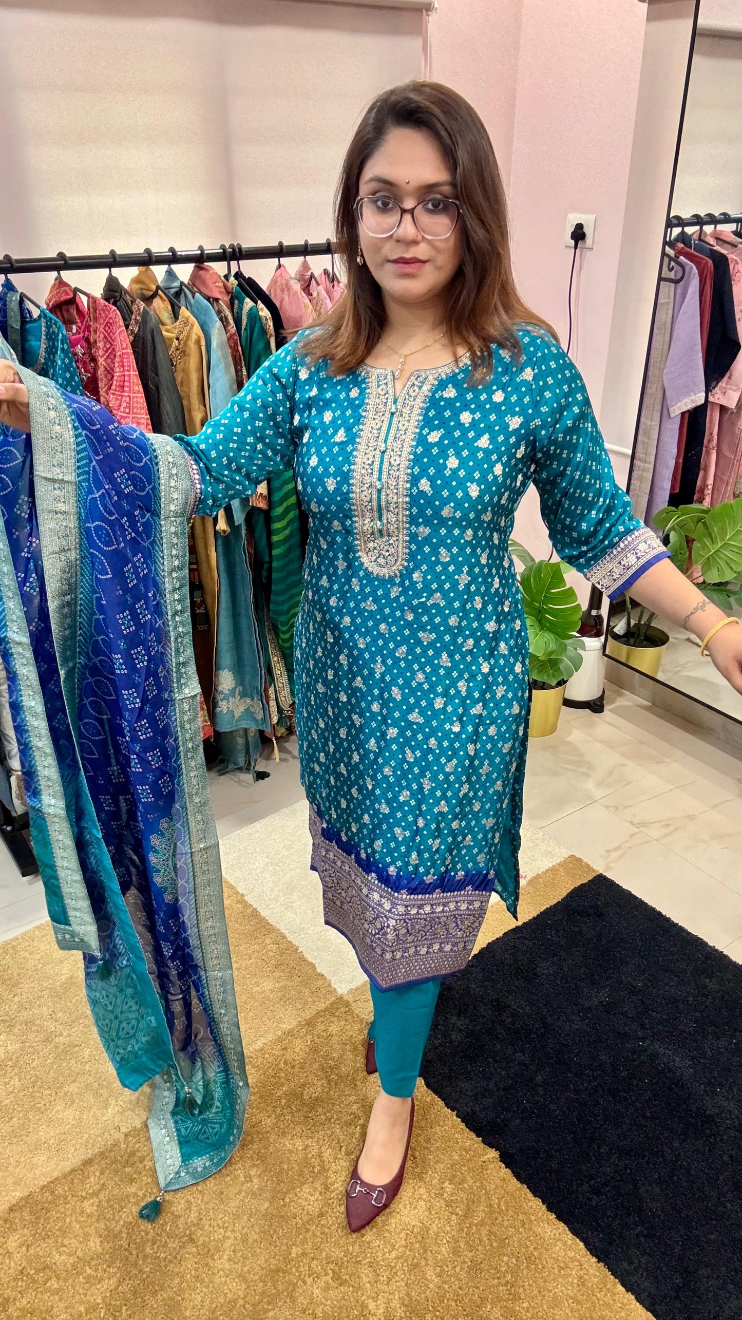 Women Gajji Silk Readymade Suit Set