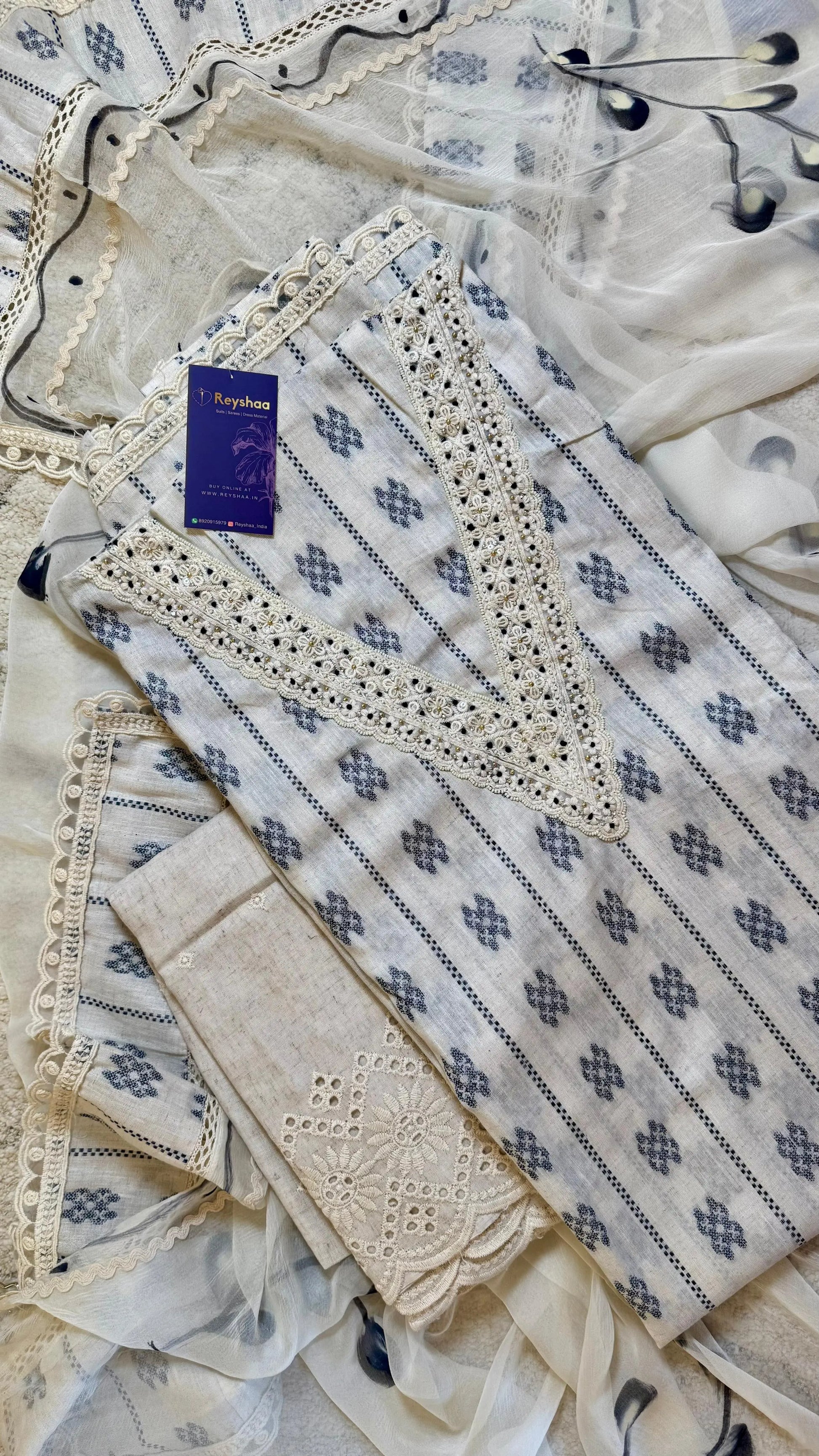 Women South Cotton Weaved Suit Dress Material Reyshaa