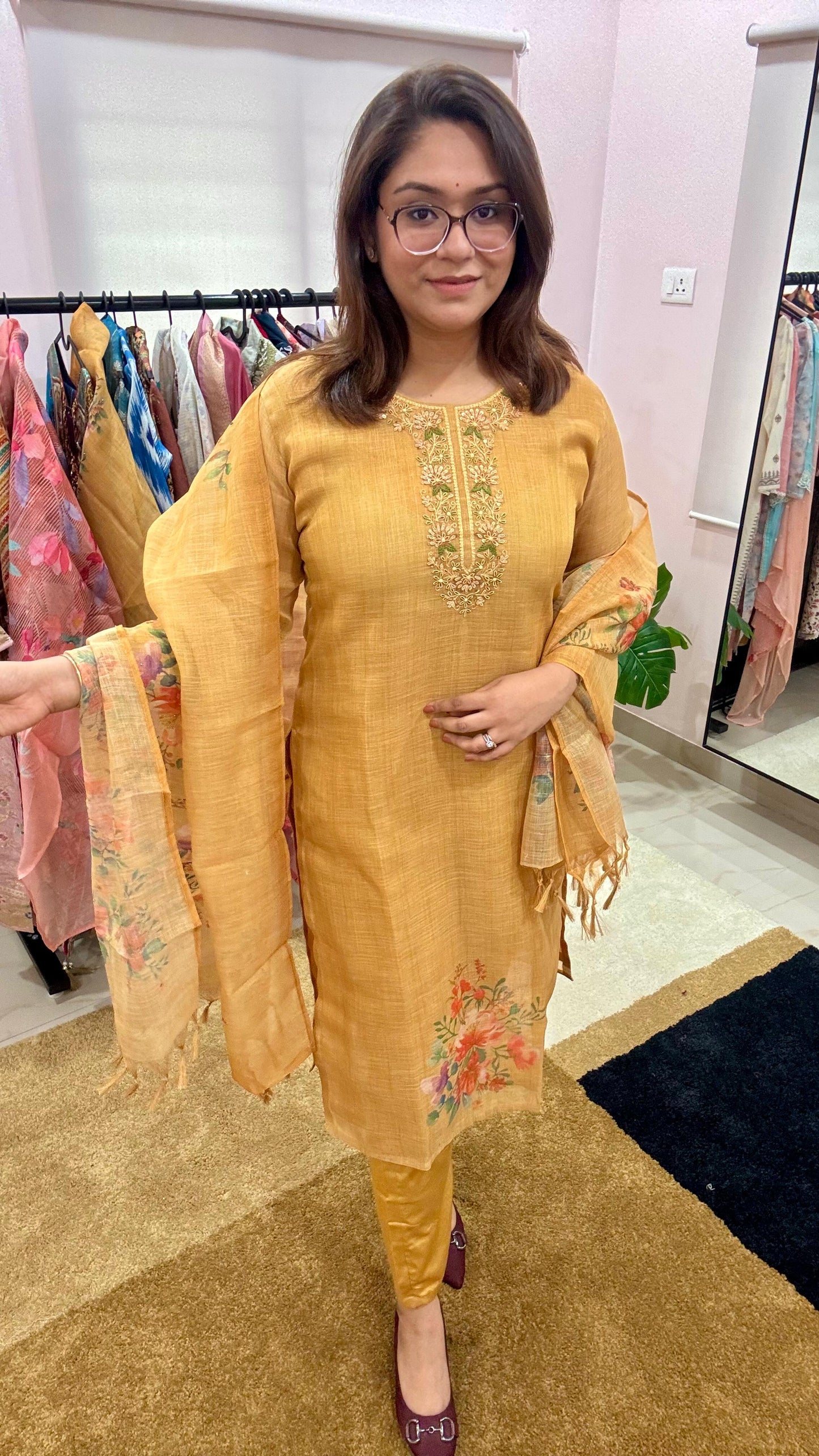 Women Kota Silk Three Piece Readymade Suit Set
