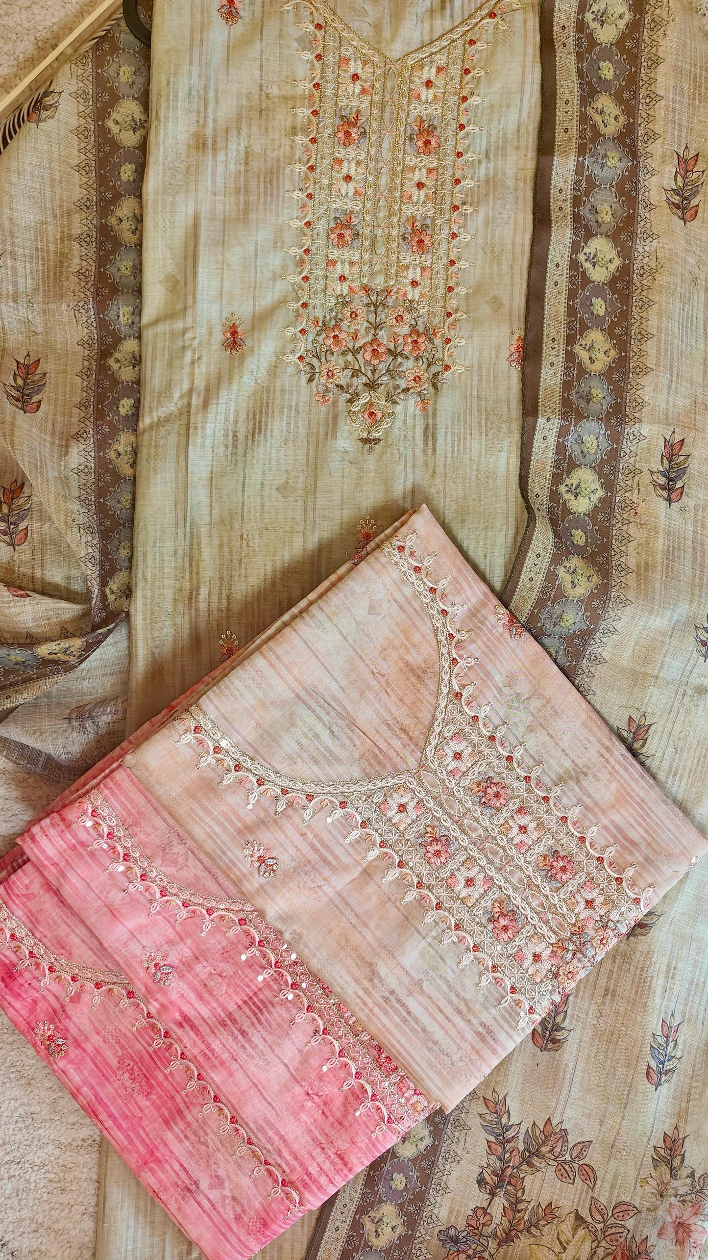 Women Maheshwari All Over Embroidered Suit Dress Material