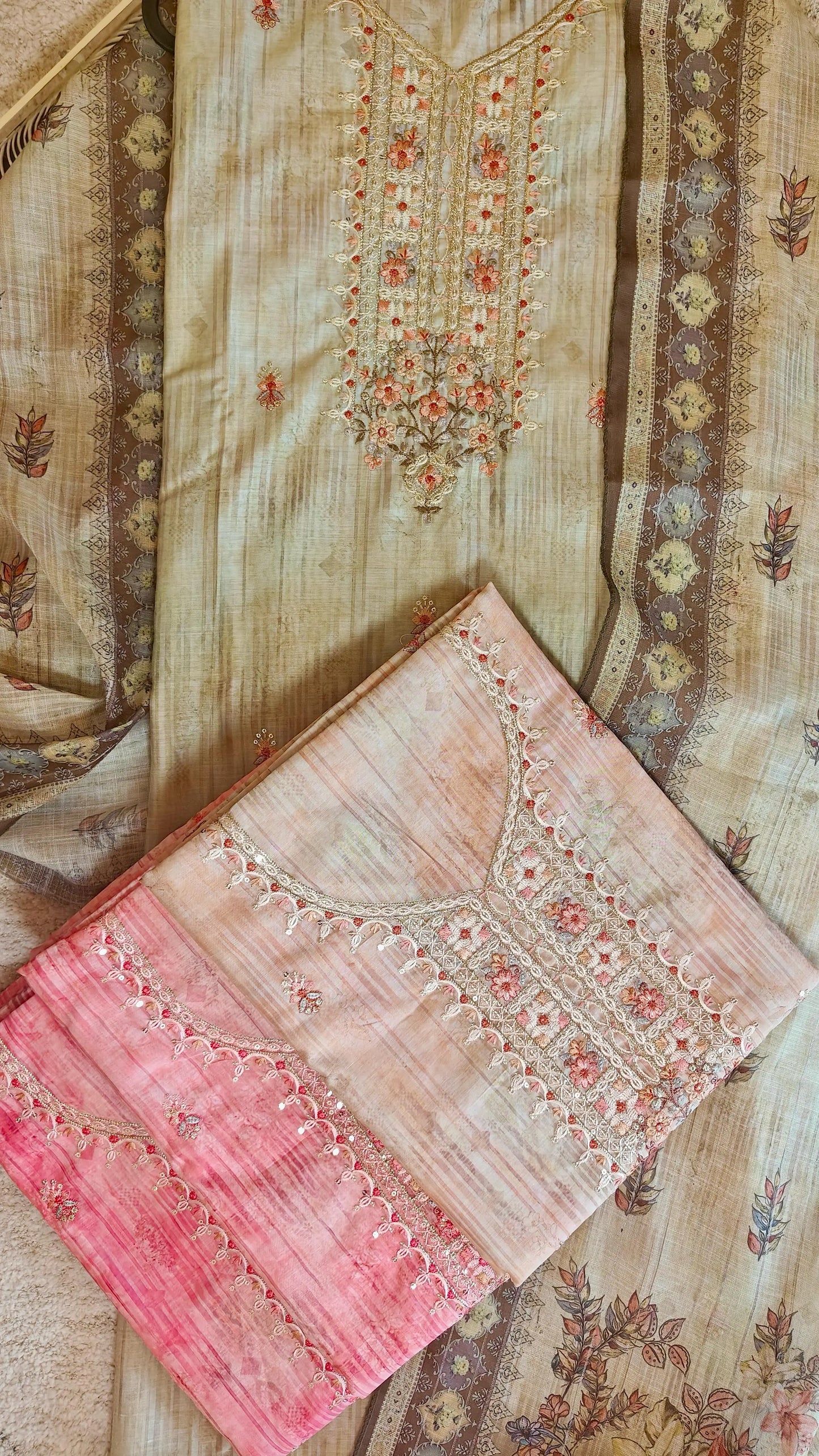 Women Maheshwari All Over Embroidered Suit Dress Material Reyshaa