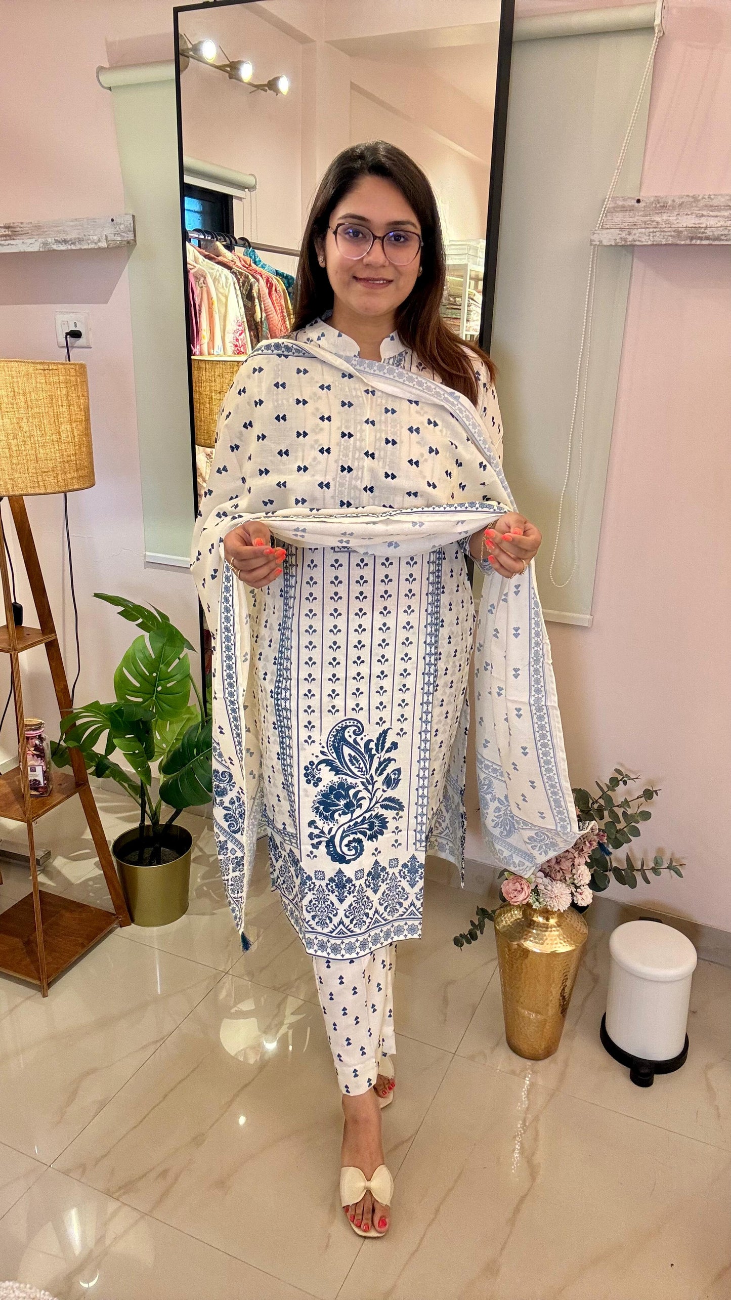 Women Anita Dongre-Inspired Printed Poly Crepe Readymade Suit Set