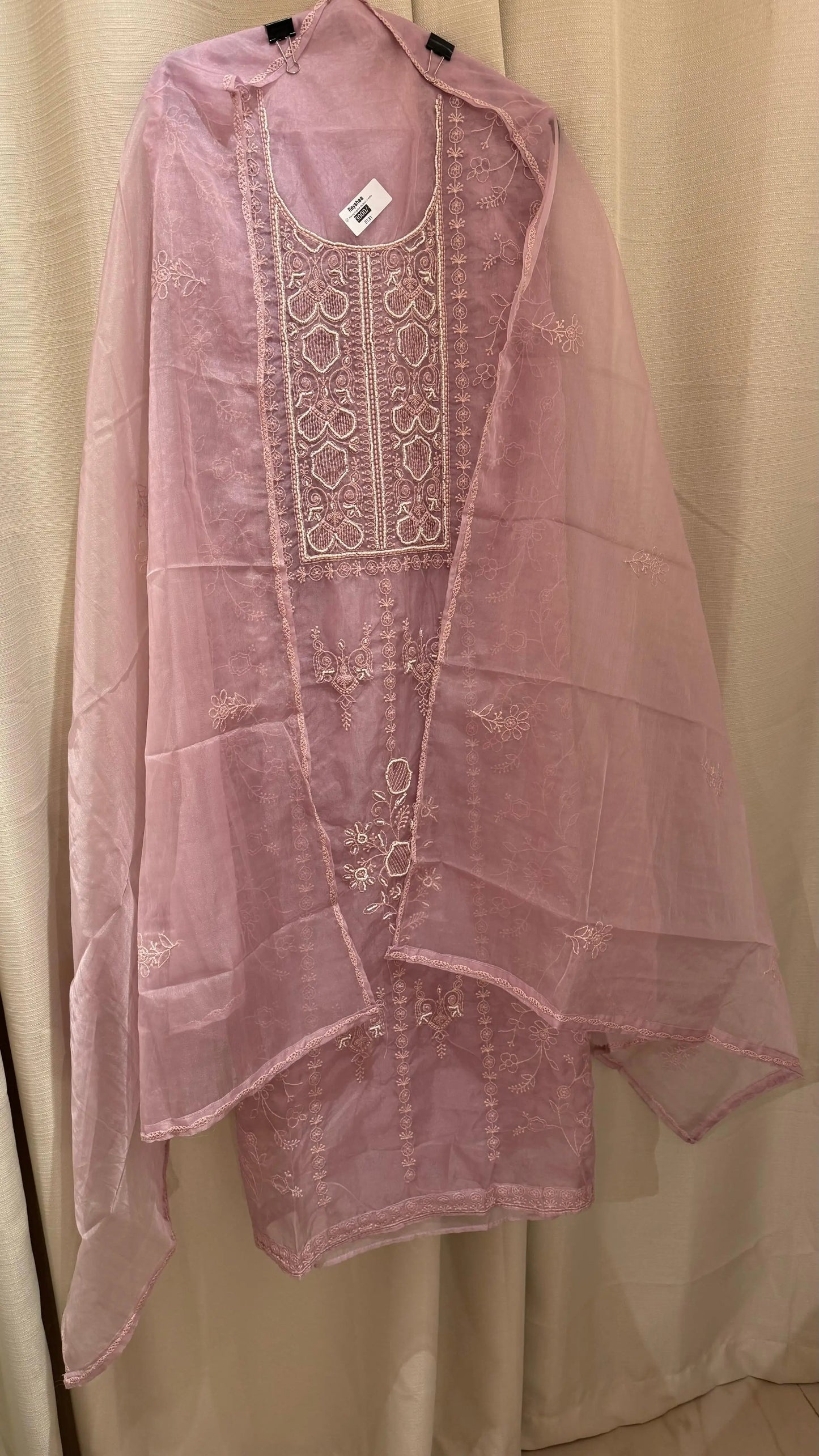 Women Organza Thread Embroidery Suit Dress Material Reyshaa