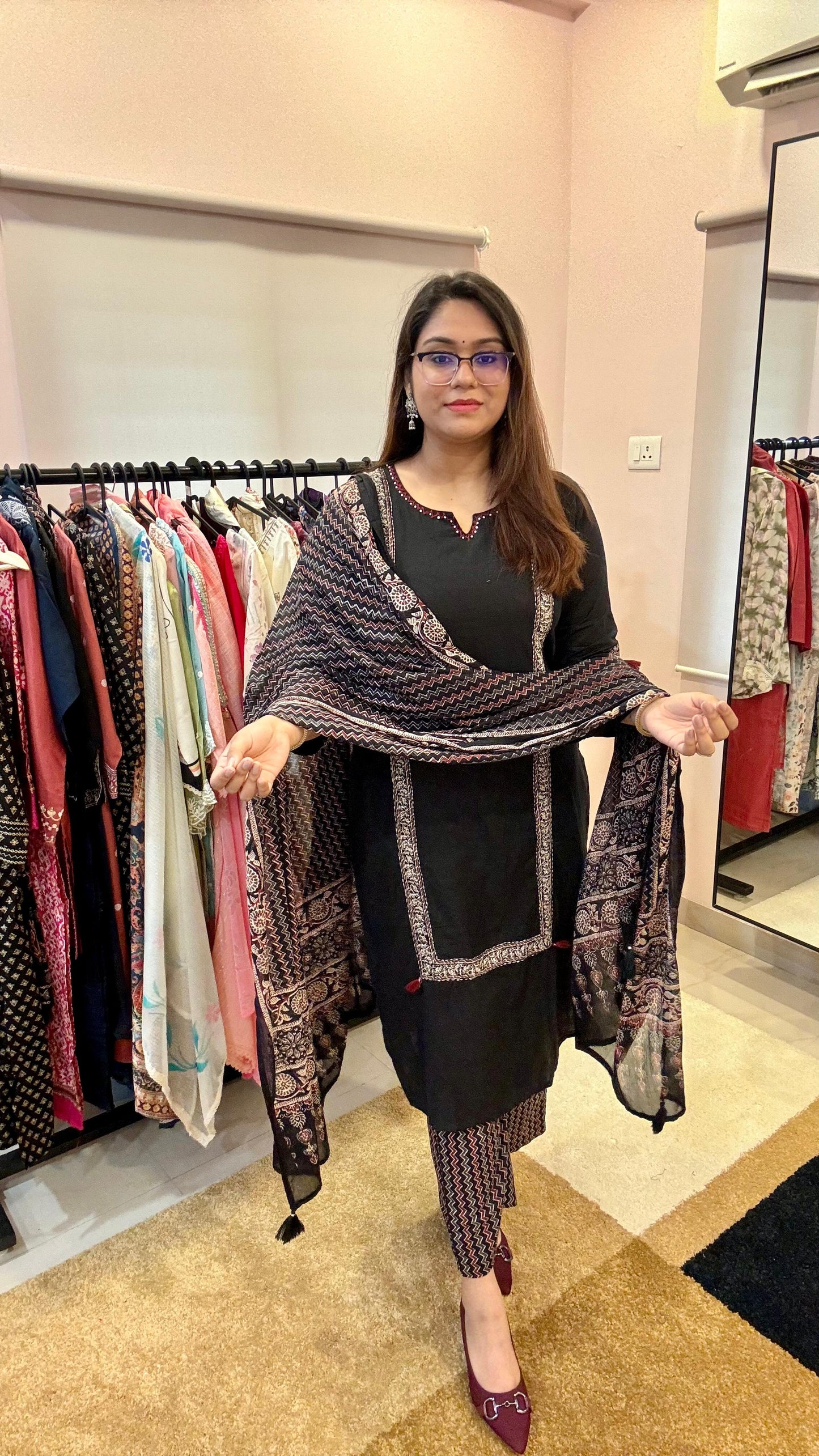 Women Khaadi Cotton Readymade Suit Set