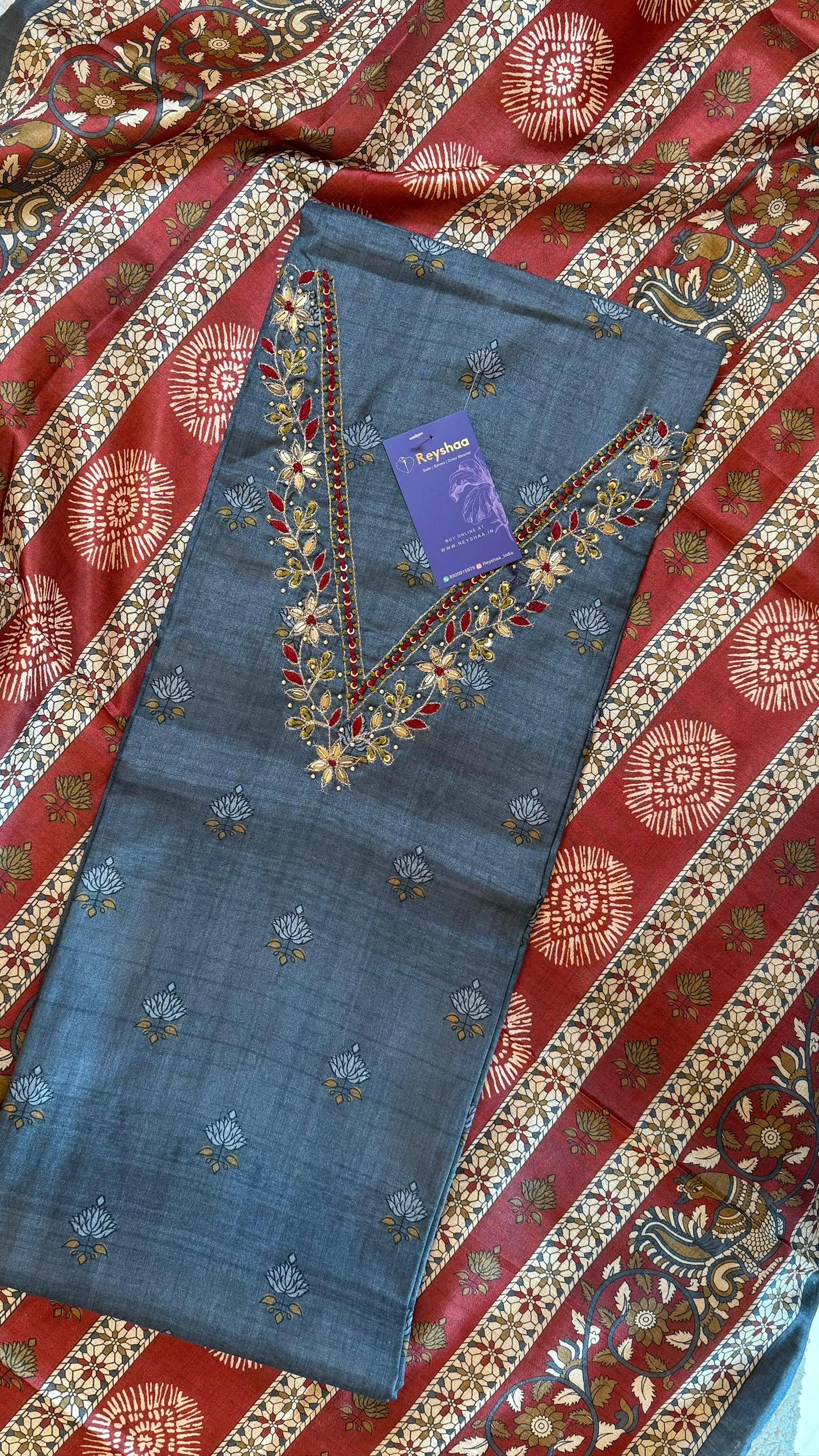 Mulberry Silk Boota Print Suit Dress Material