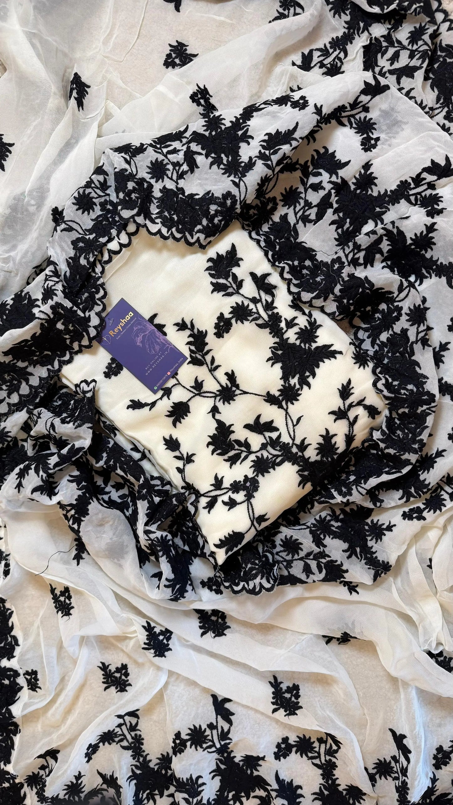 Women Pure Georgette All Over Jaal Embroidery Suit Dress Material Reyshaa