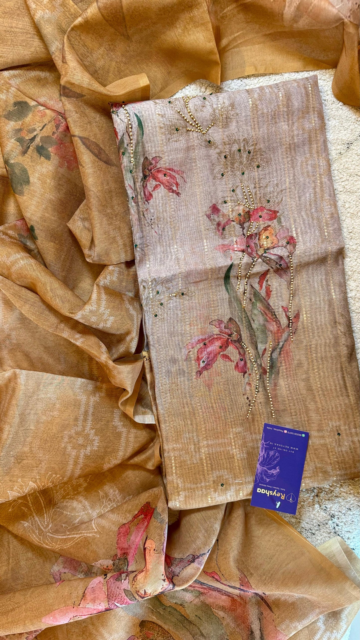 Women Chanderi Cotton Digital Print Suit Dress Material
