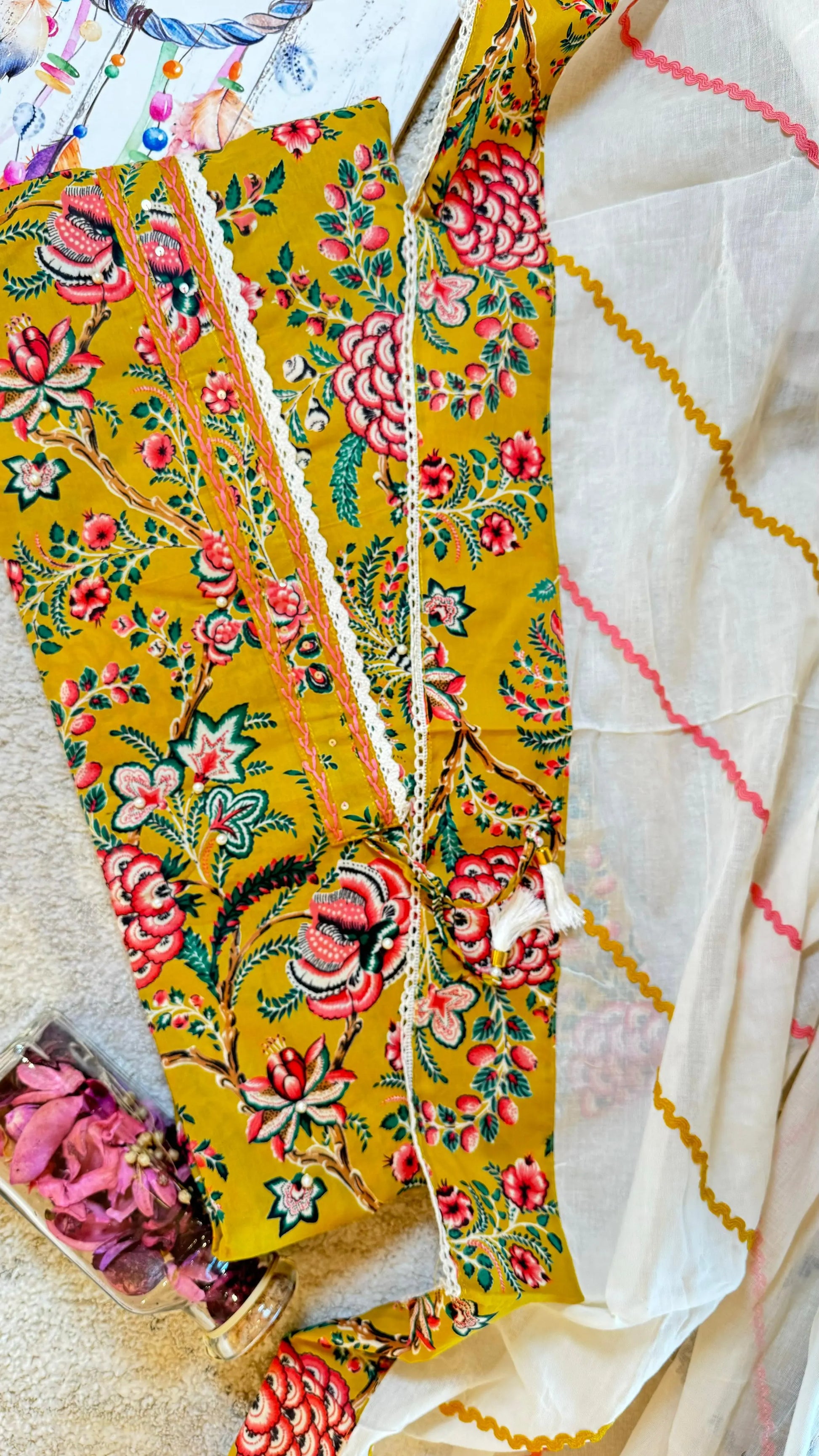 Women Pure Cotton Floral Suit Dress Material