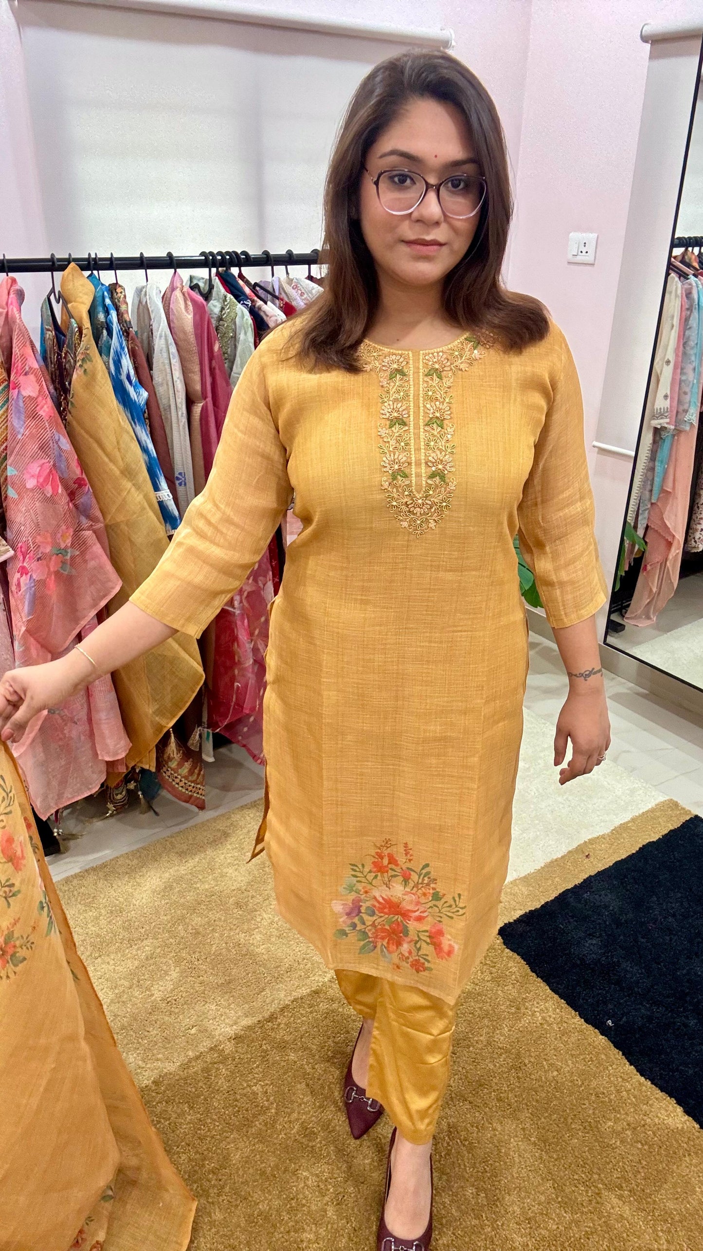 Women Kota Silk Three Piece Readymade Suit Set