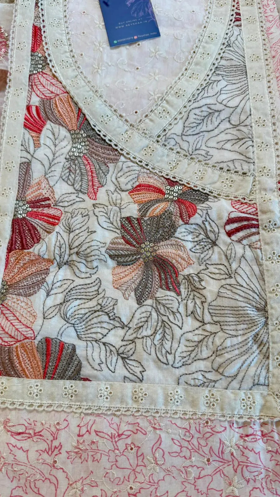 Women Hakoba Chikan Suit Dress Material Reyshaa