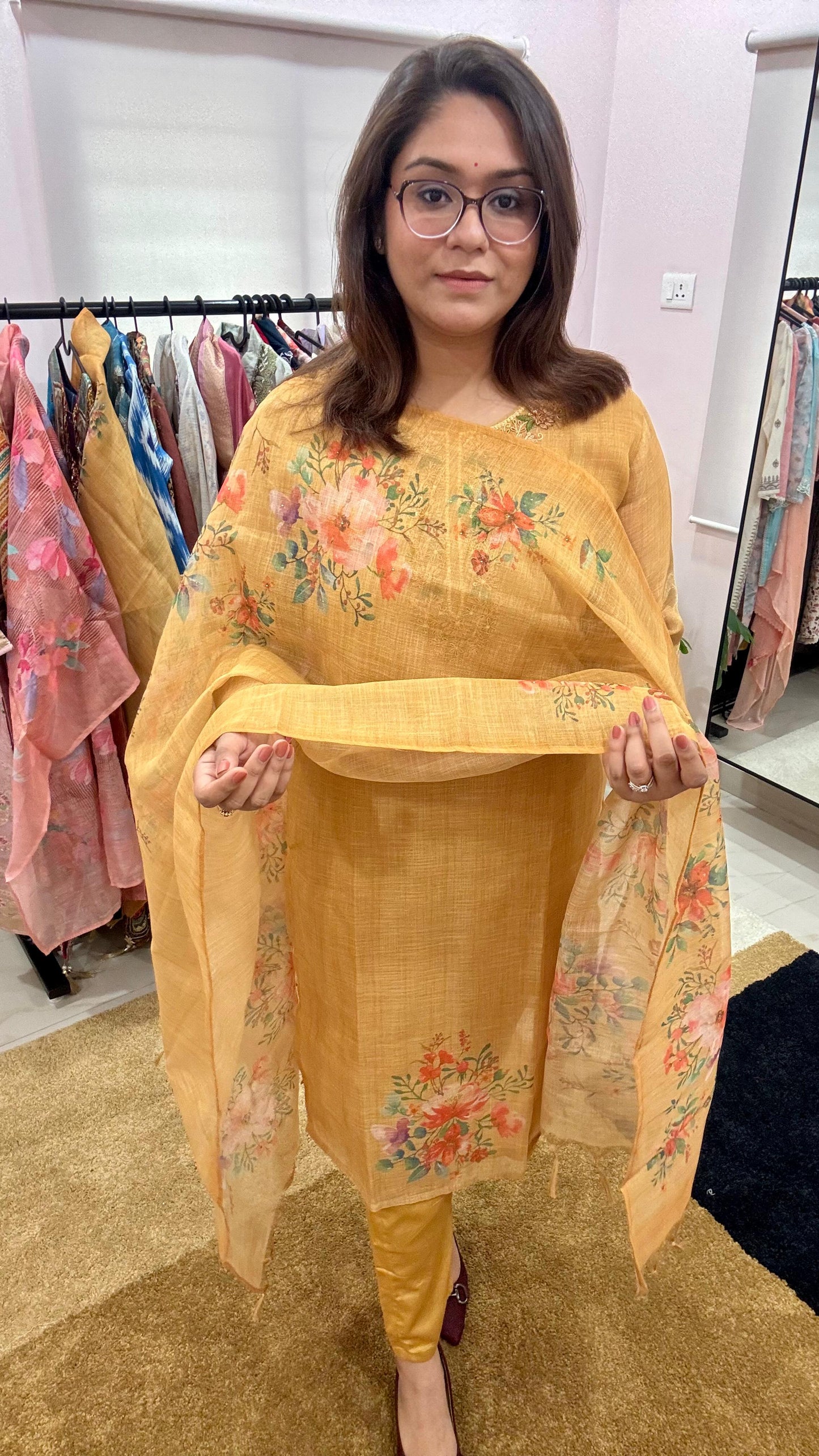 Women Kota Silk Three Piece Readymade Suit Set