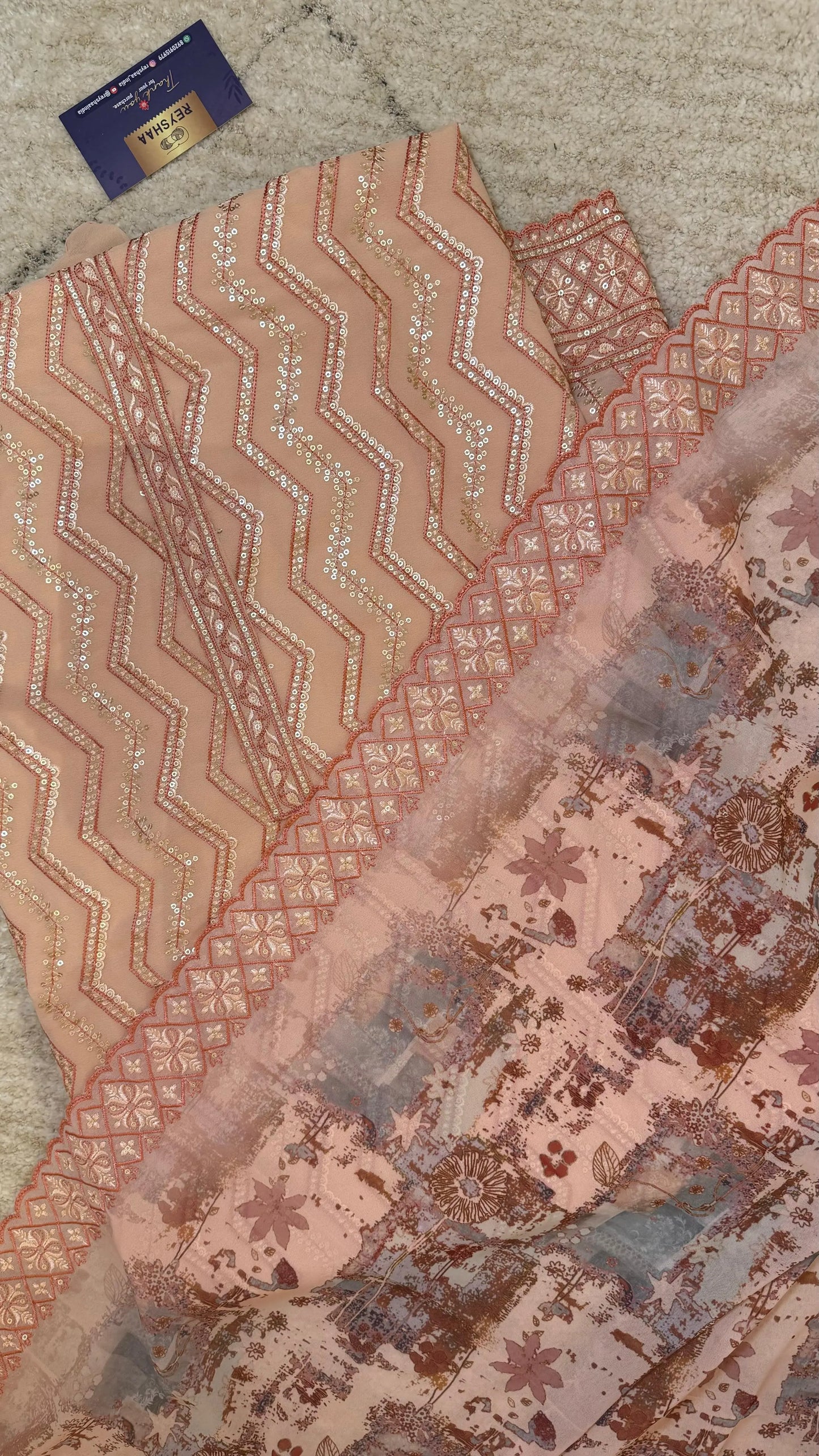 Women Georgette Embellished Suit Dress Material Reyshaa