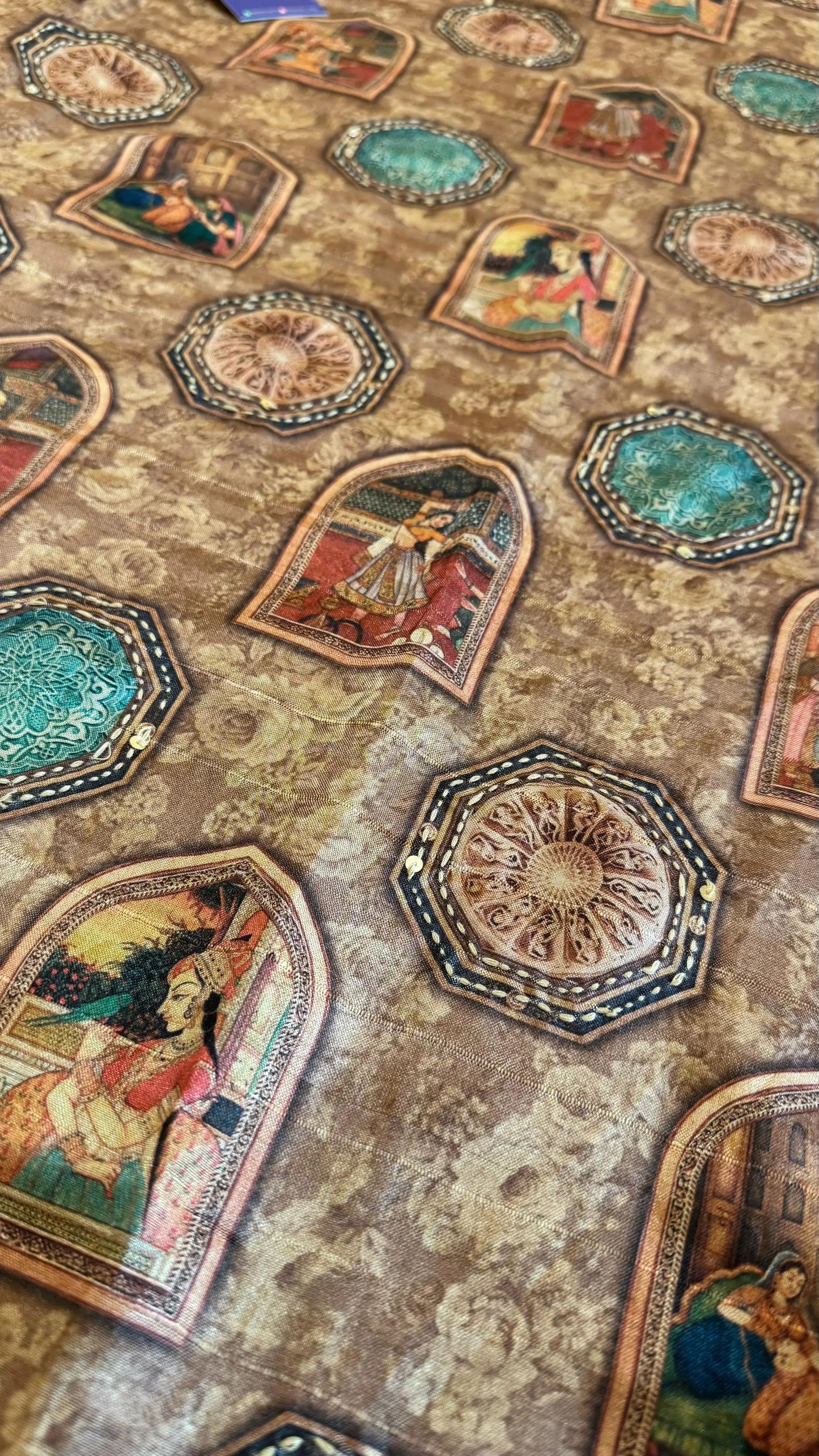 Women Madhubani Art Kantha Embroidery Tussar Silk Suit Dress Material Reyshaa