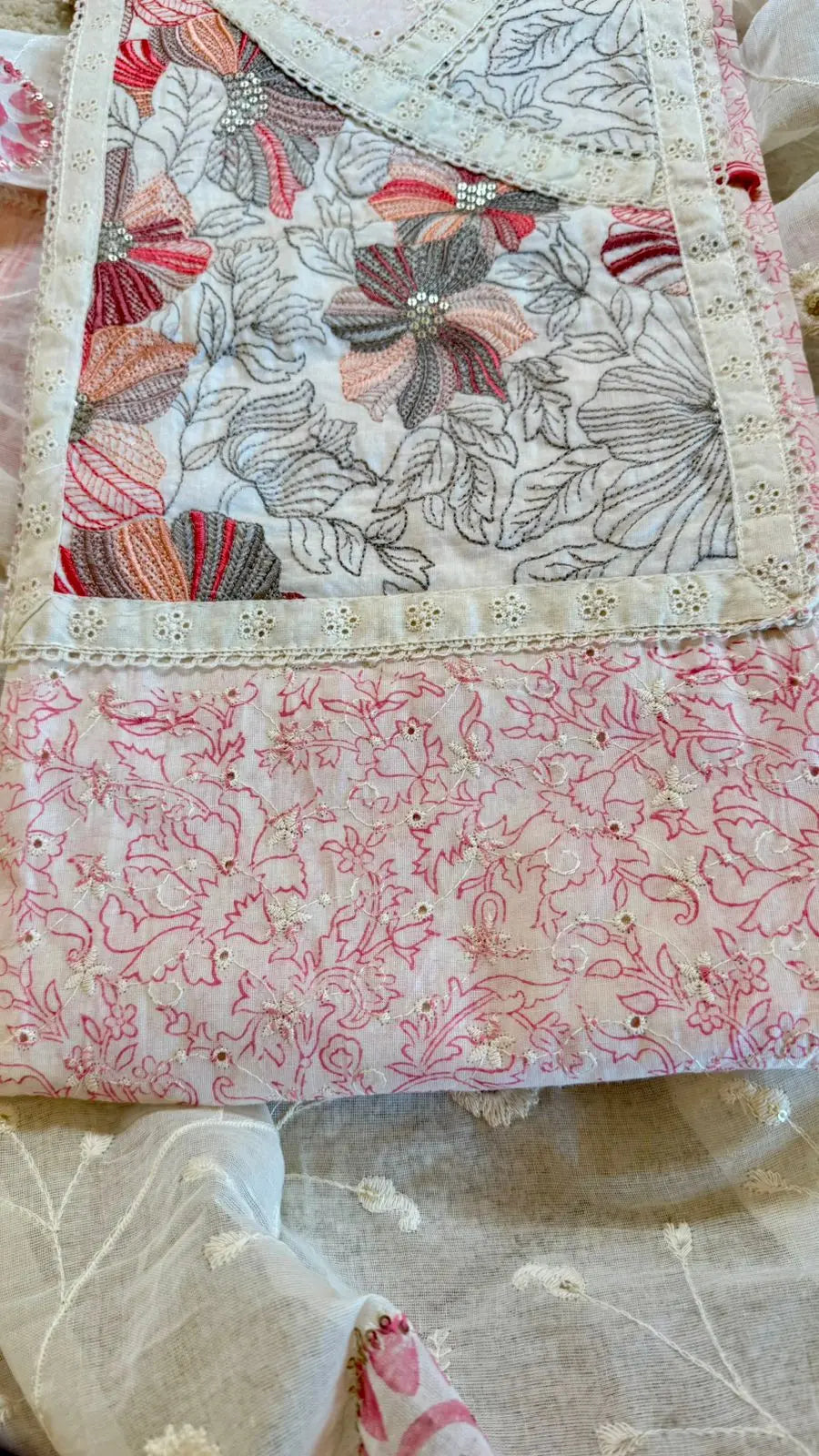 Women Hakoba Chikan Suit Dress Material Reyshaa