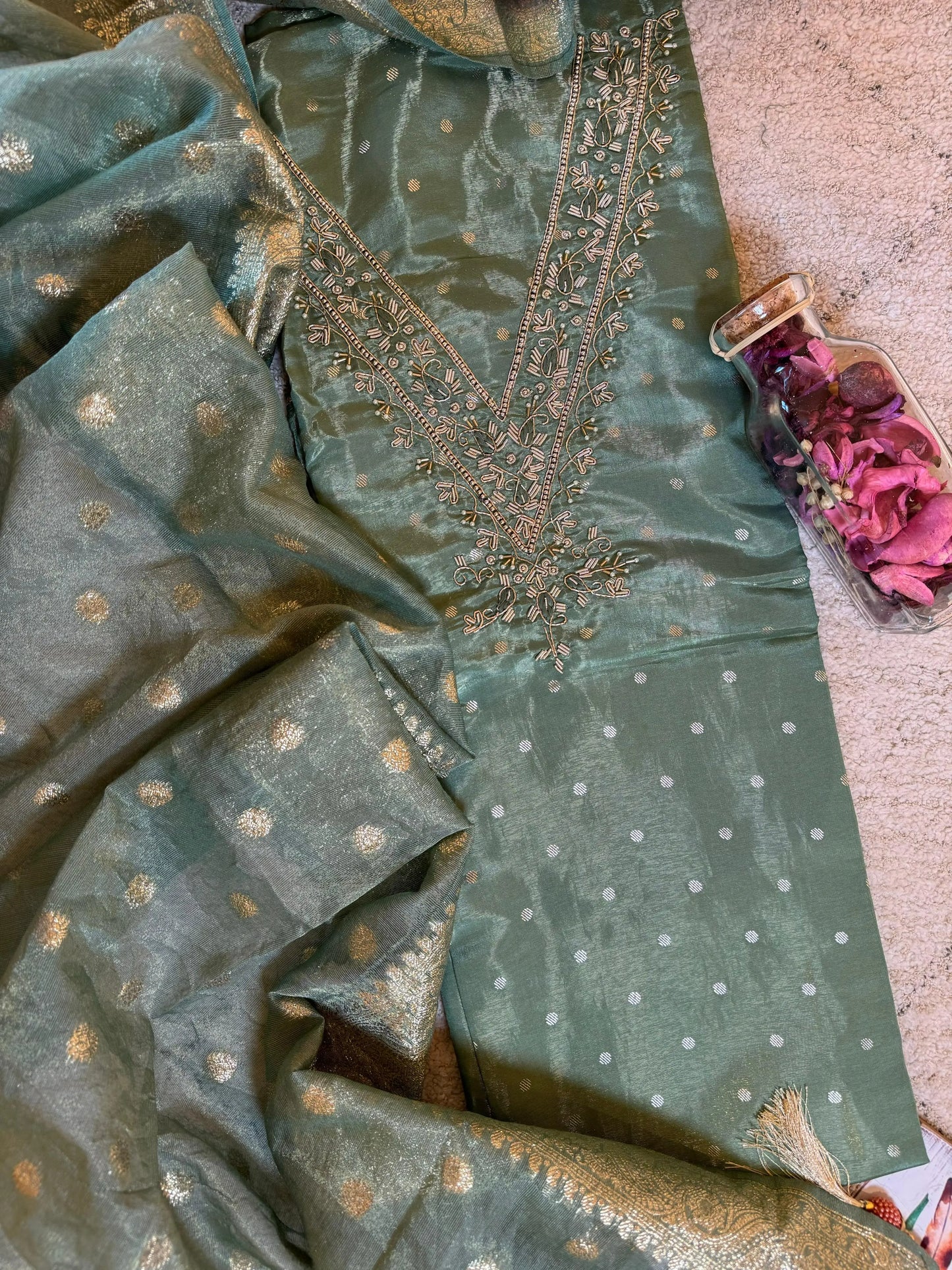 Women Silk Banarasi Suit Dress Material