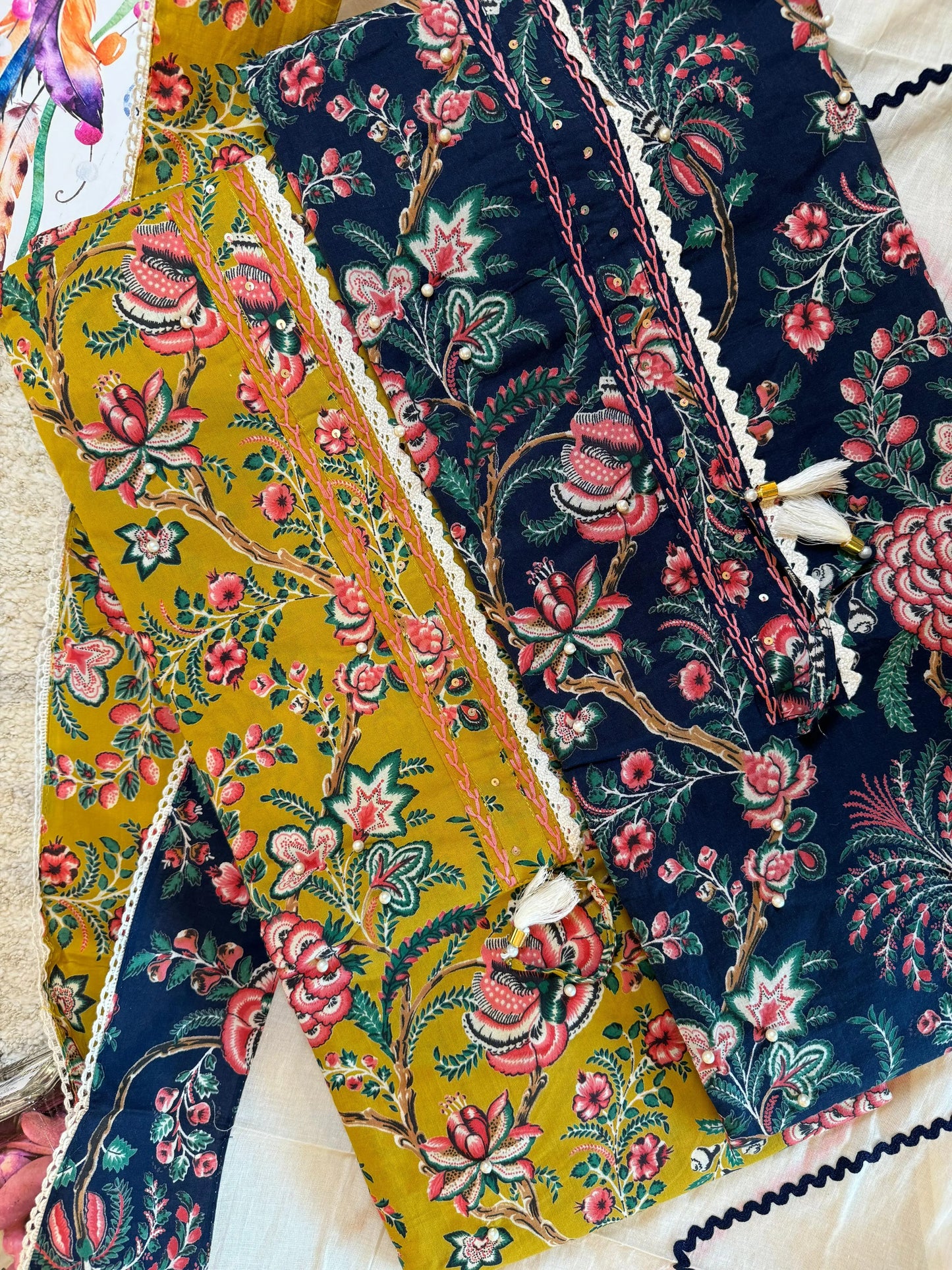 Women Pure Cotton Floral Suit Dress Material