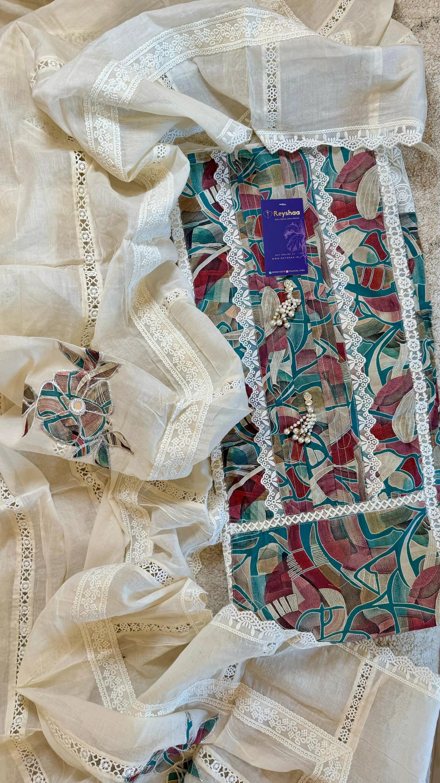 Women Pure Lawn Cotton Botanical Print Pakistani Suit Dress Material Reyshaa