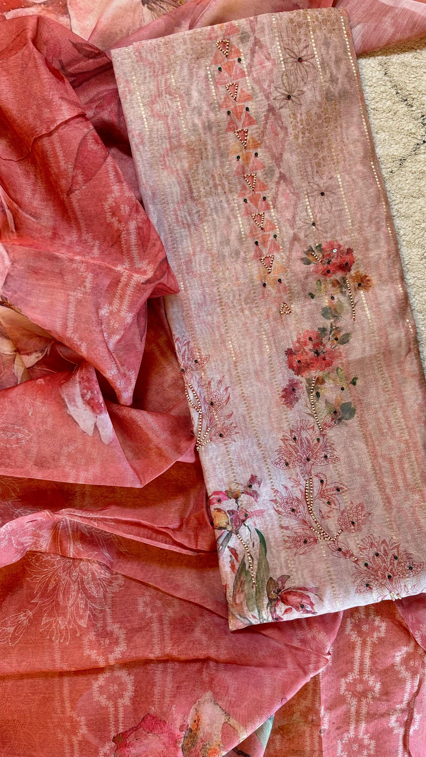 Women Chanderi Cotton Digital Print Suit Dress Material Reyshaa