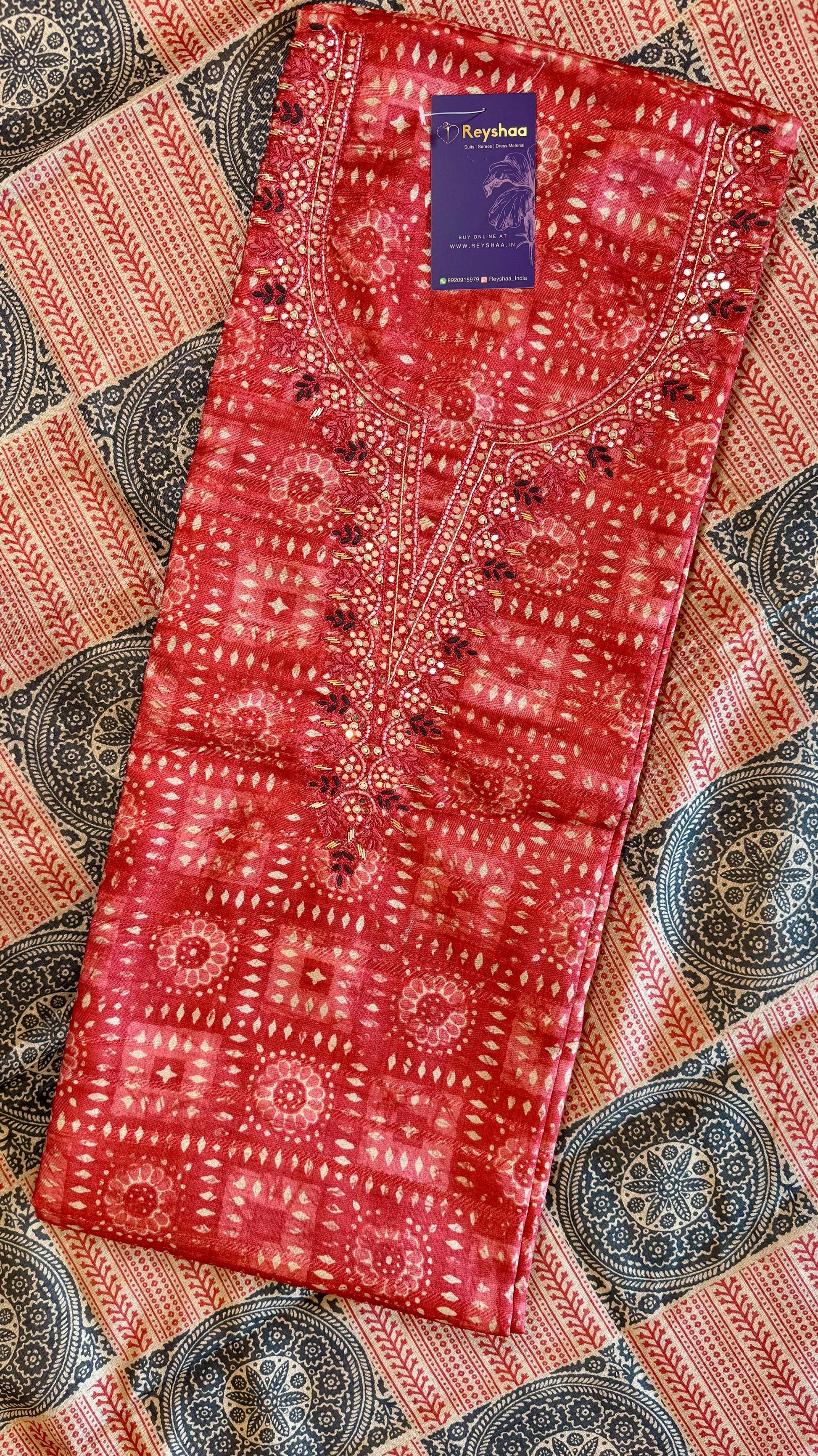 Women Mysore Silk Suit Set With Digital Print Suit Dress Material Reyshaa