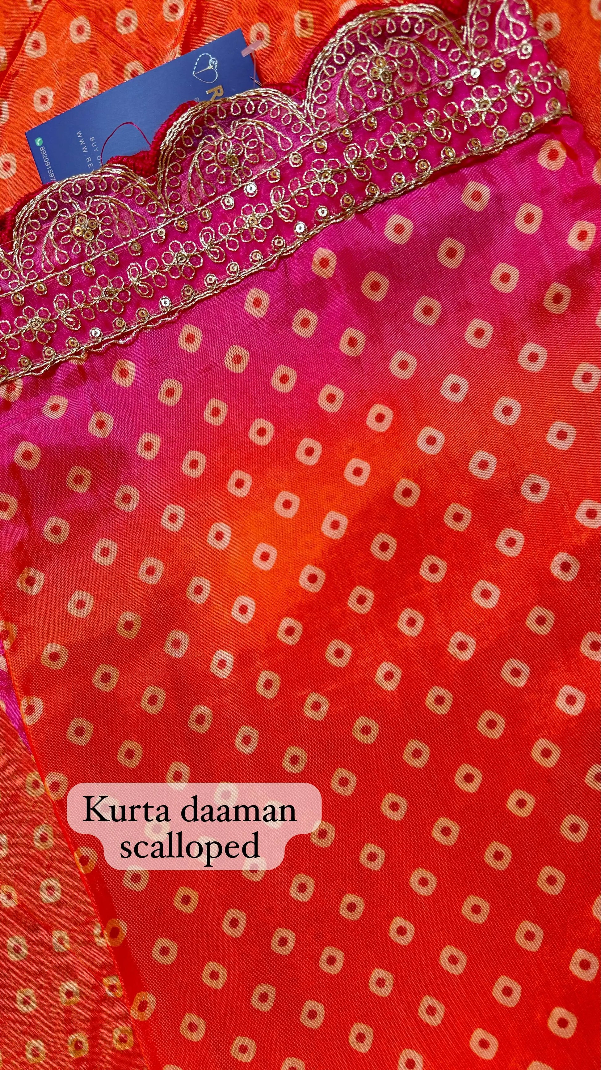 Satin Silk Bandhej Print Suit Dress Material