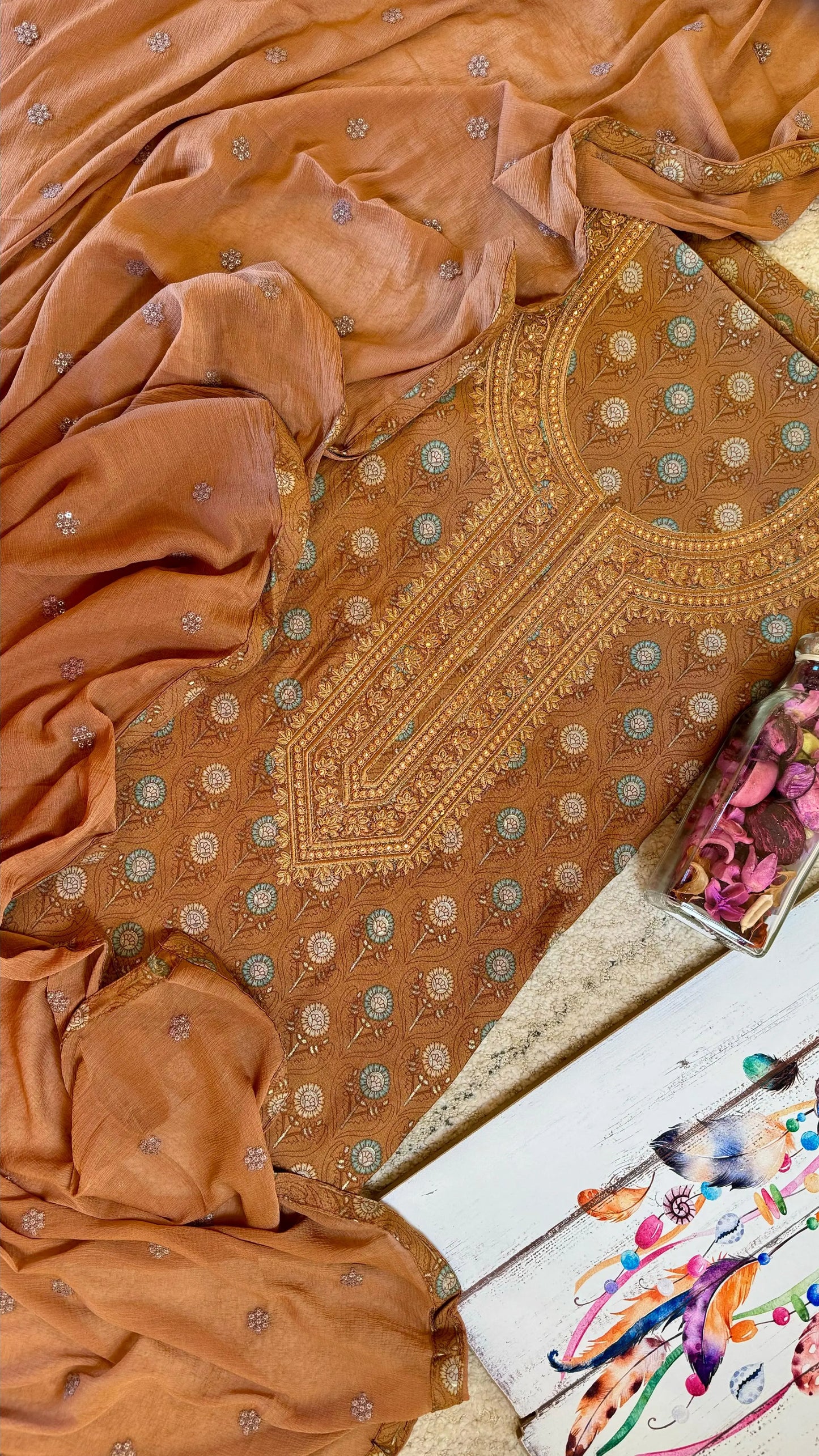 Women Pure Muslin Printed Suit Dress Material