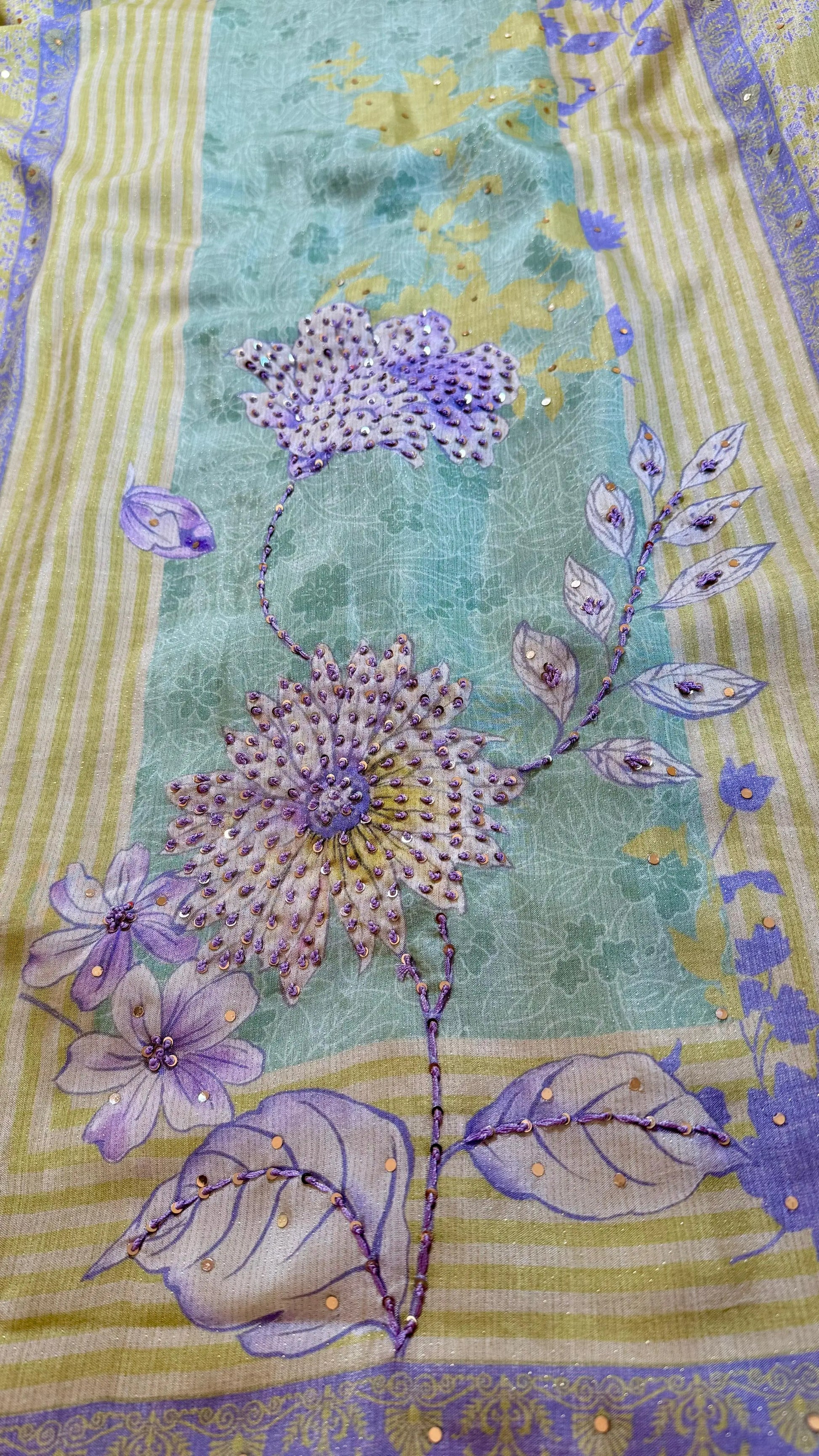 Women Muslin Cotton French Knot Embroidery Suit Dress Material Reyshaa