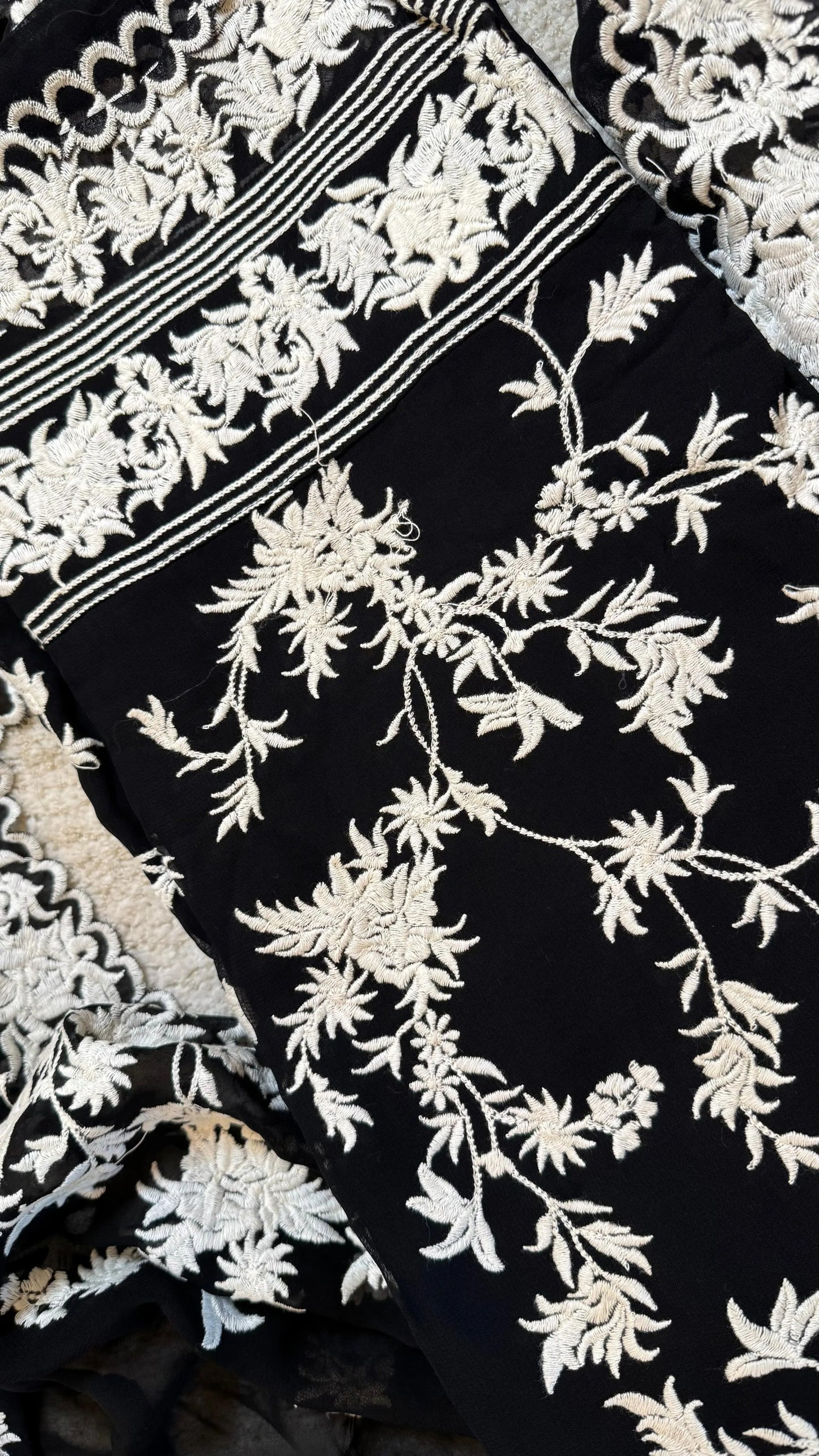 Women Pure Georgette All Over Jaal Embroidery Suit Dress Material Reyshaa