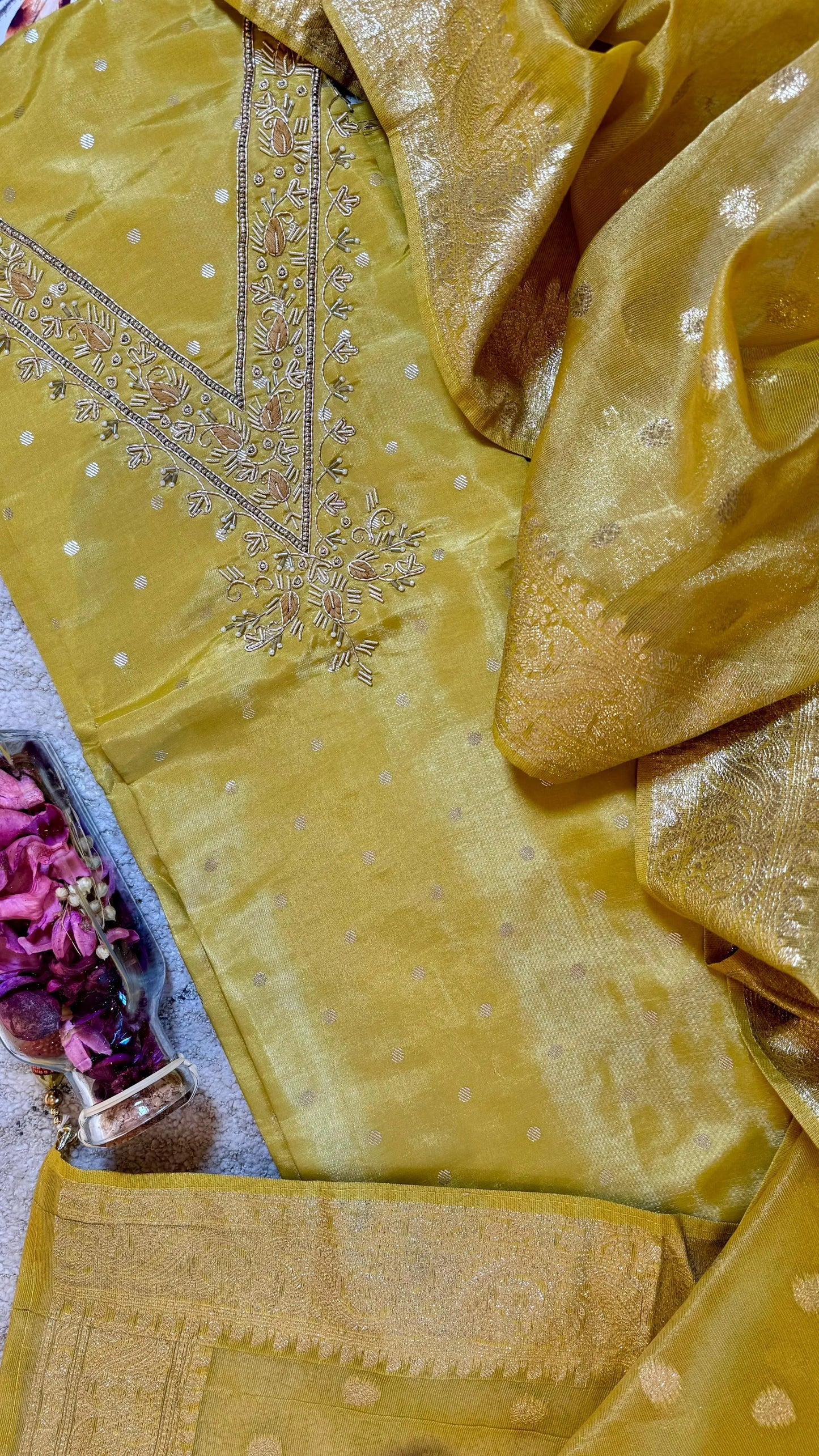 Women Silk Banarasi Suit Dress Material