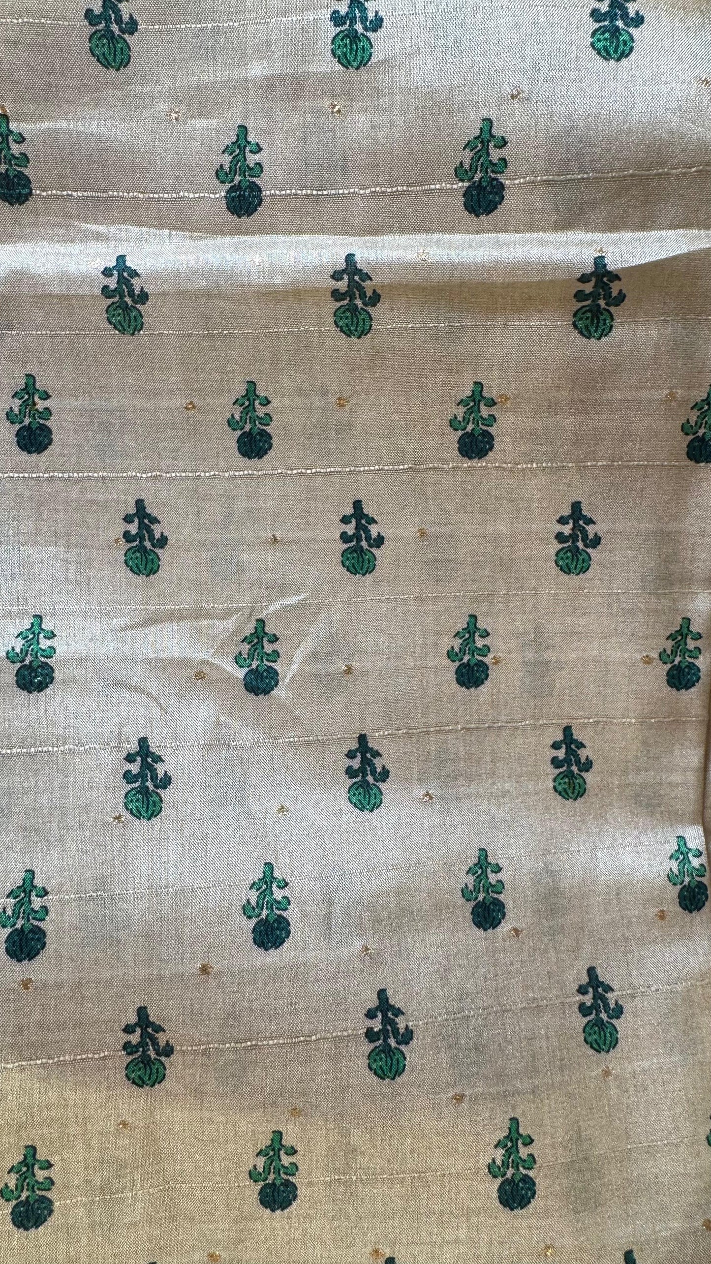 Women Handloom Tussar With Block Printing Silk Suit Dress Material