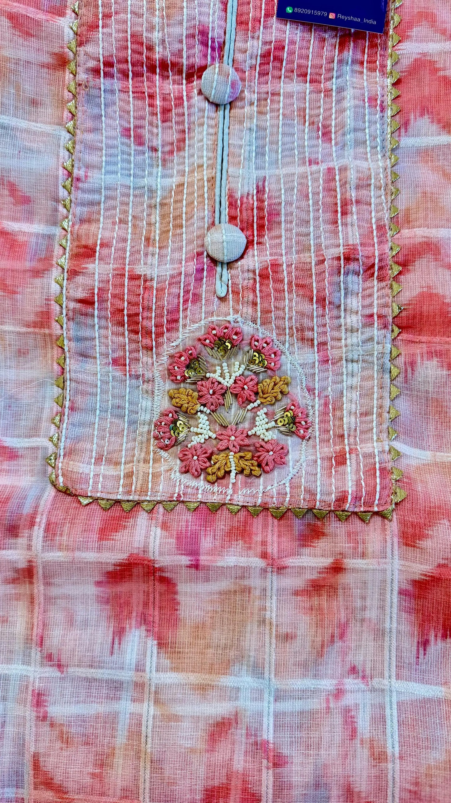 Women Elegant Floral Linen Cotton Suit Dress Material Reyshaa