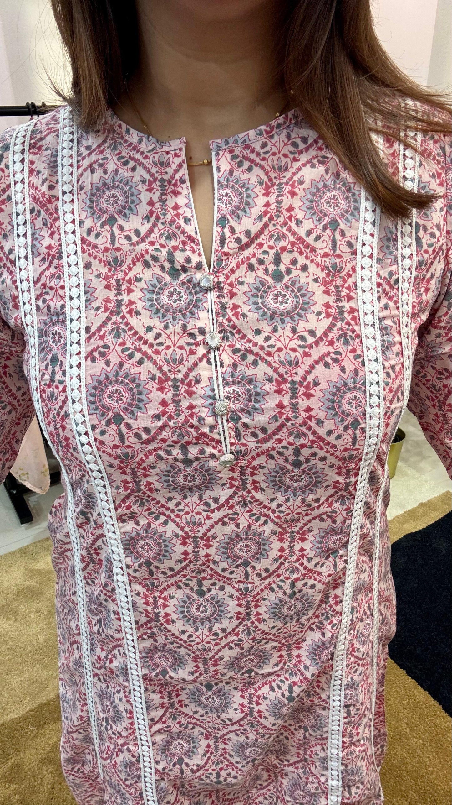 Women Pure Cotton Frock Style Readymade Suit Set