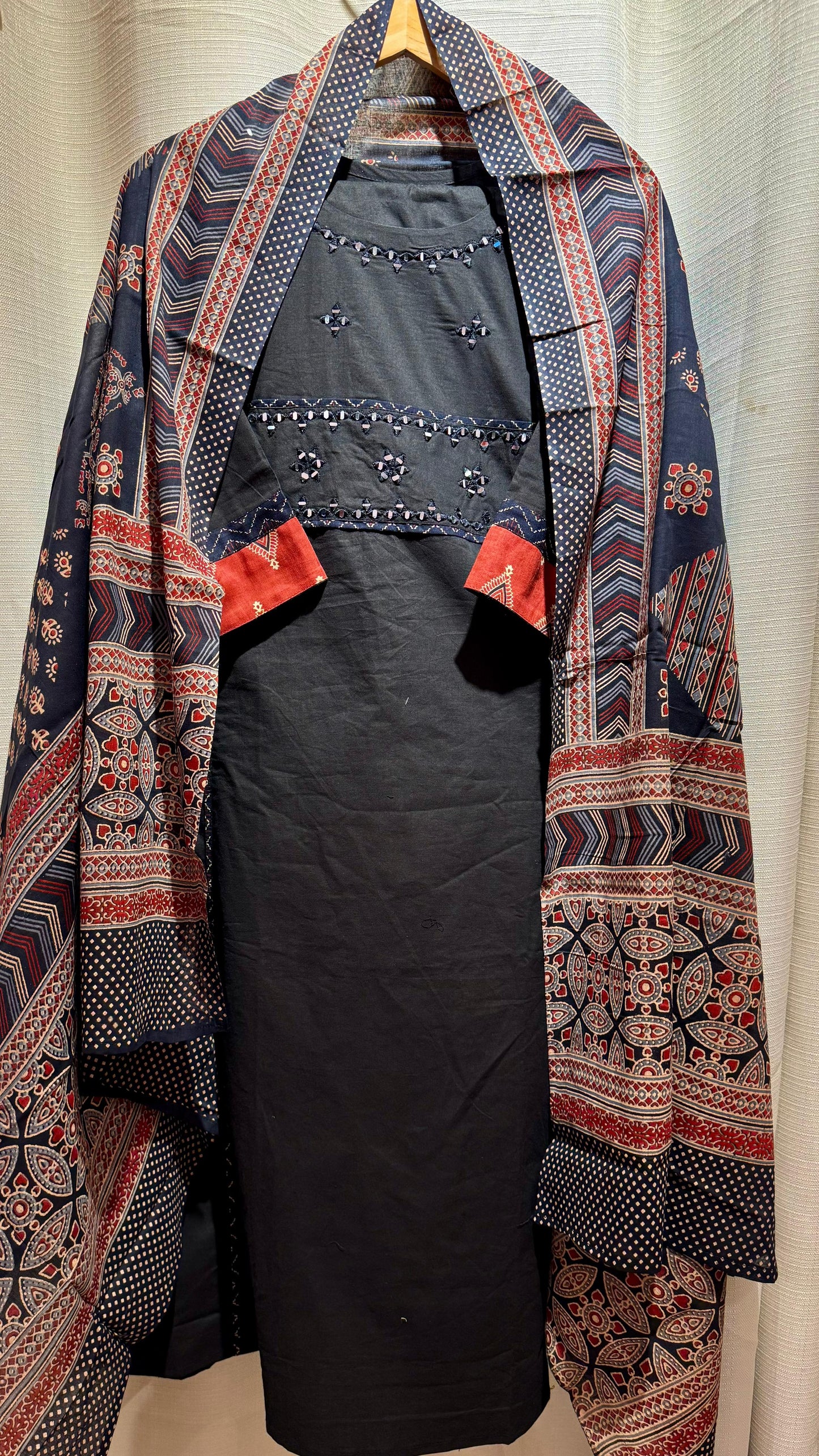 Women Mirror Work Readymade Suit Set