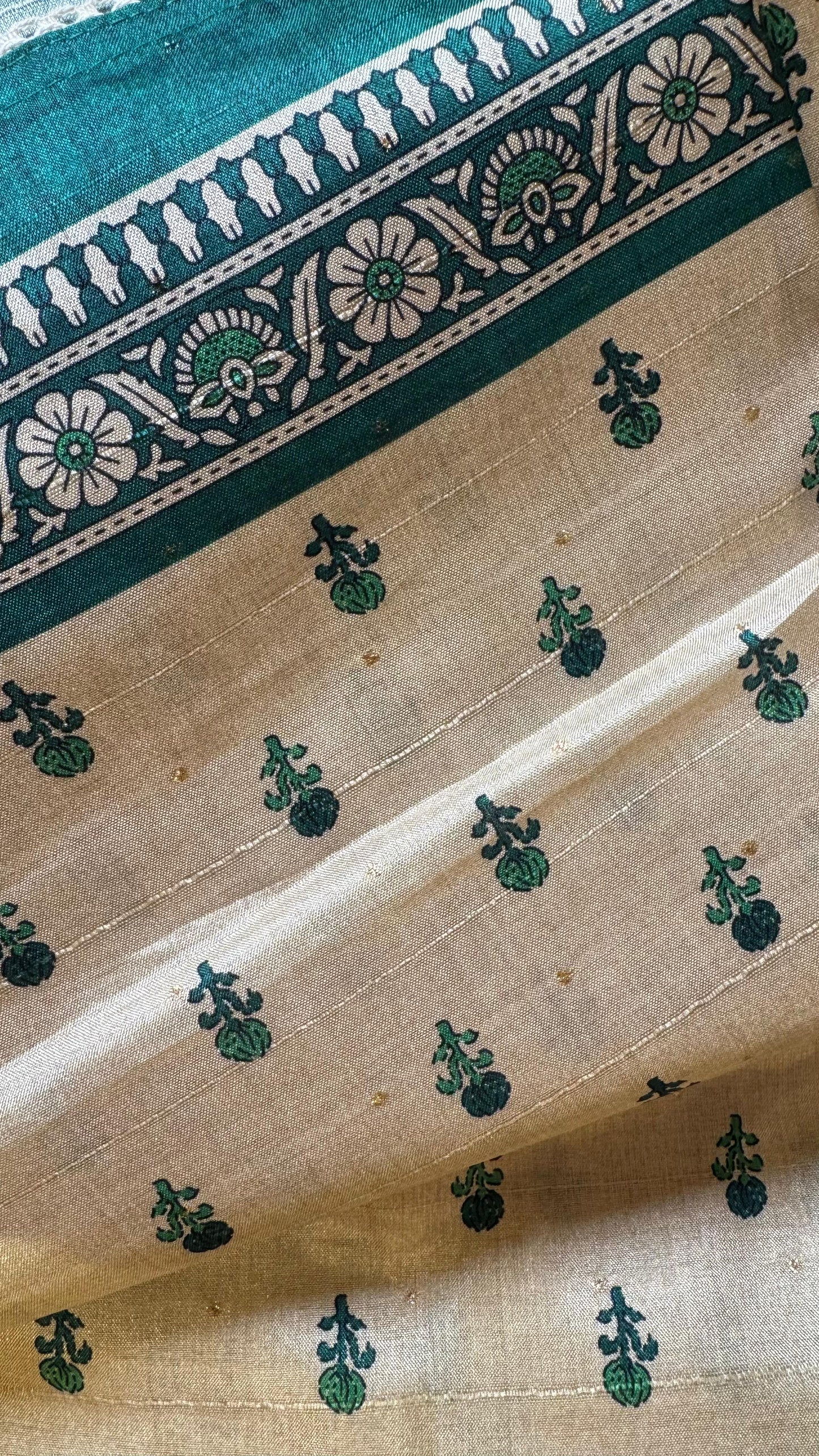 Women Handloom Tussar With Block Printing Silk Suit Dress Material
