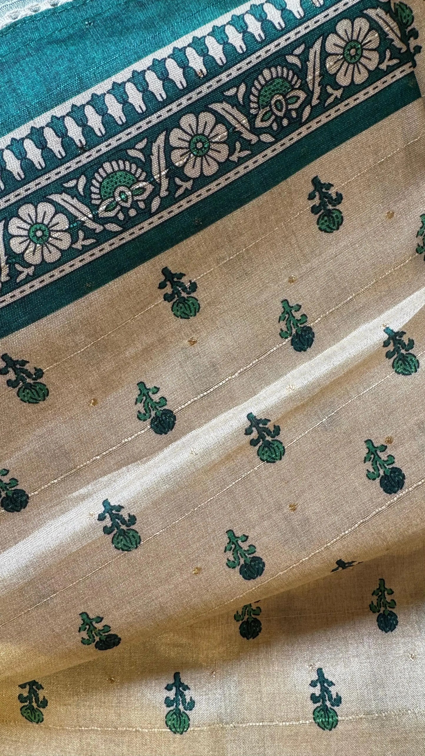 Women Handloom Tussar With Block Printing Silk Suit Dress Material Reyshaa