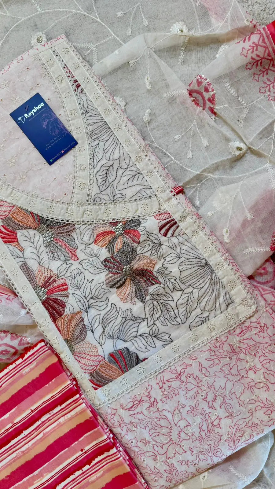 Women Hakoba Chikan Suit Dress Material Reyshaa