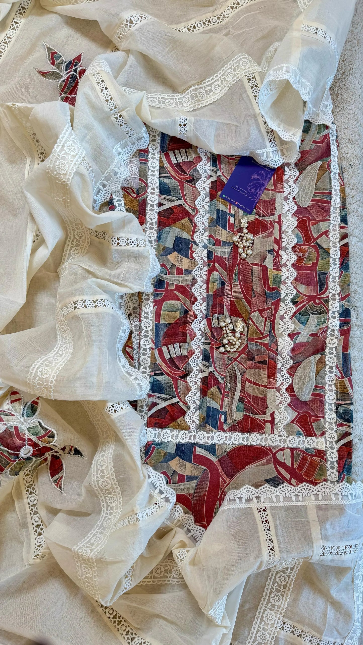 Women Pure Lawn Cotton Botanical Print Pakistani Suit Dress Material Reyshaa