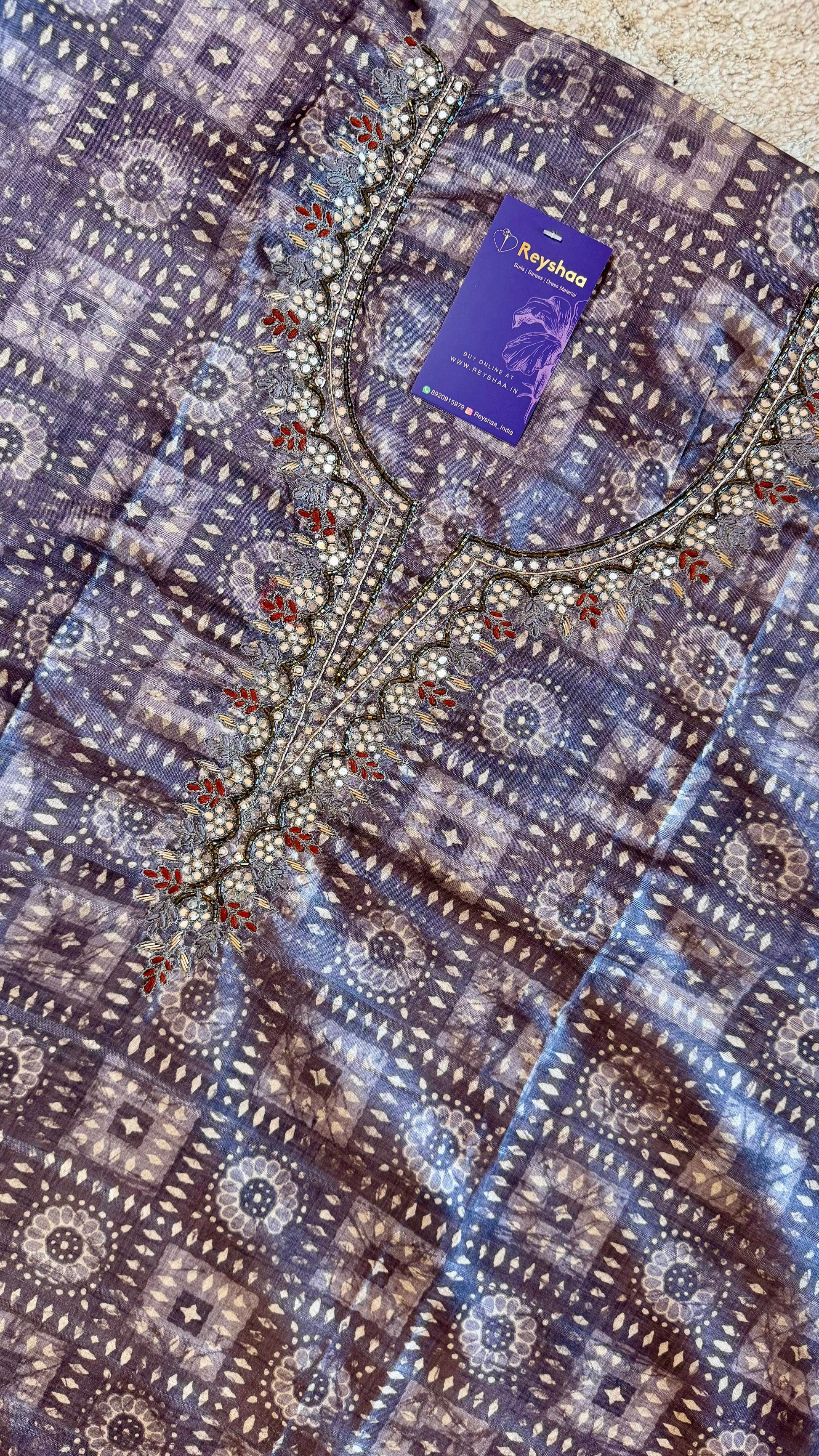 Women Mysore Silk Suit Set With Digital Print Suit Dress Material Reyshaa