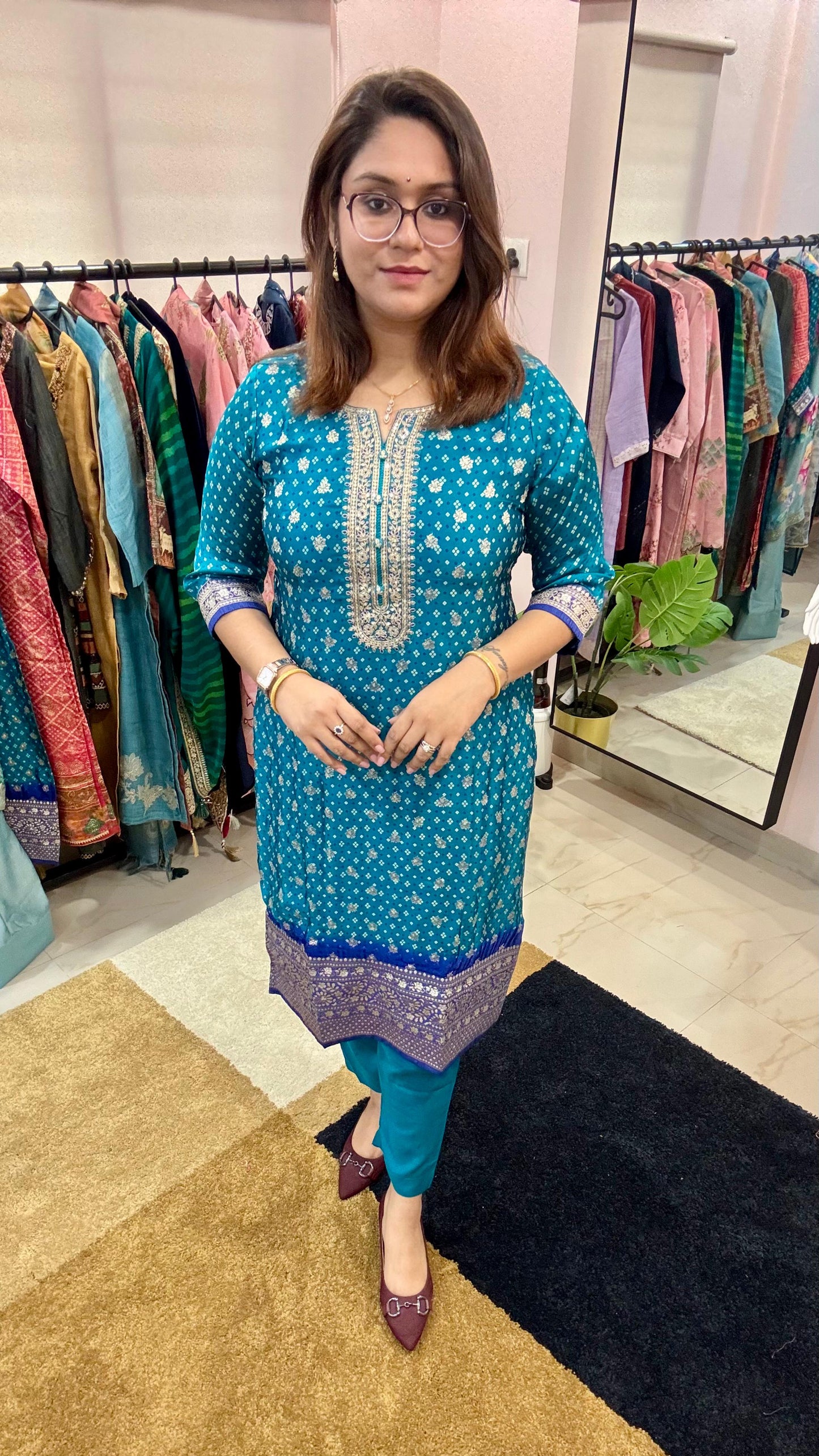 Women Gajji Silk Readymade Suit Set