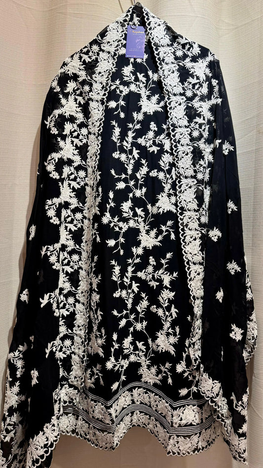 Women Pure Georgette All Over Jaal Embroidery Suit Dress Material Reyshaa