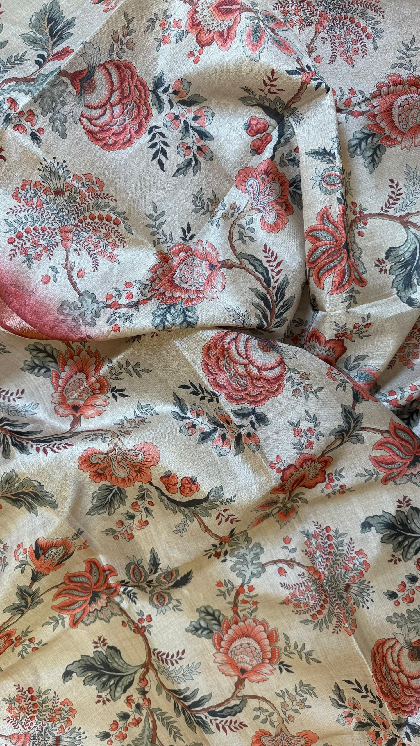 Women Handloom Tussar With Block Printing Silk Suit Dress Material