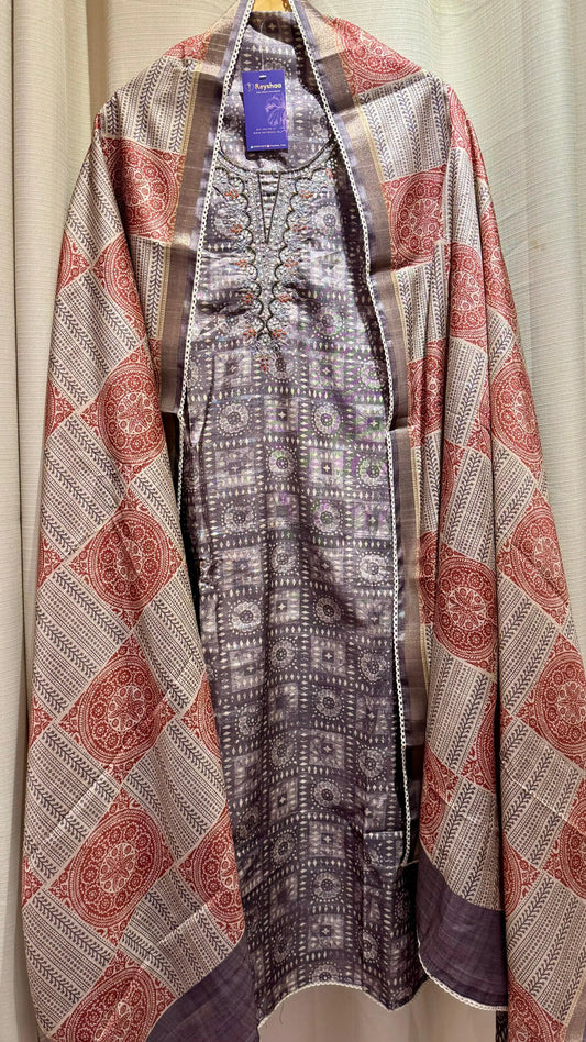 Women Mysore Silk Suit Set With Digital Print Suit Dress Material Reyshaa